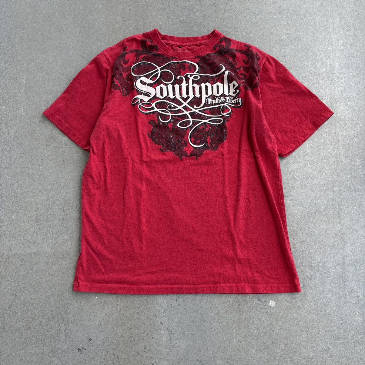 Southpole × Vintage Vintage Y2K Southpole Red XL Shirt Ed Hardy Affliction Style Size US XL / EU 56 / 4 - 2 Thumbnail