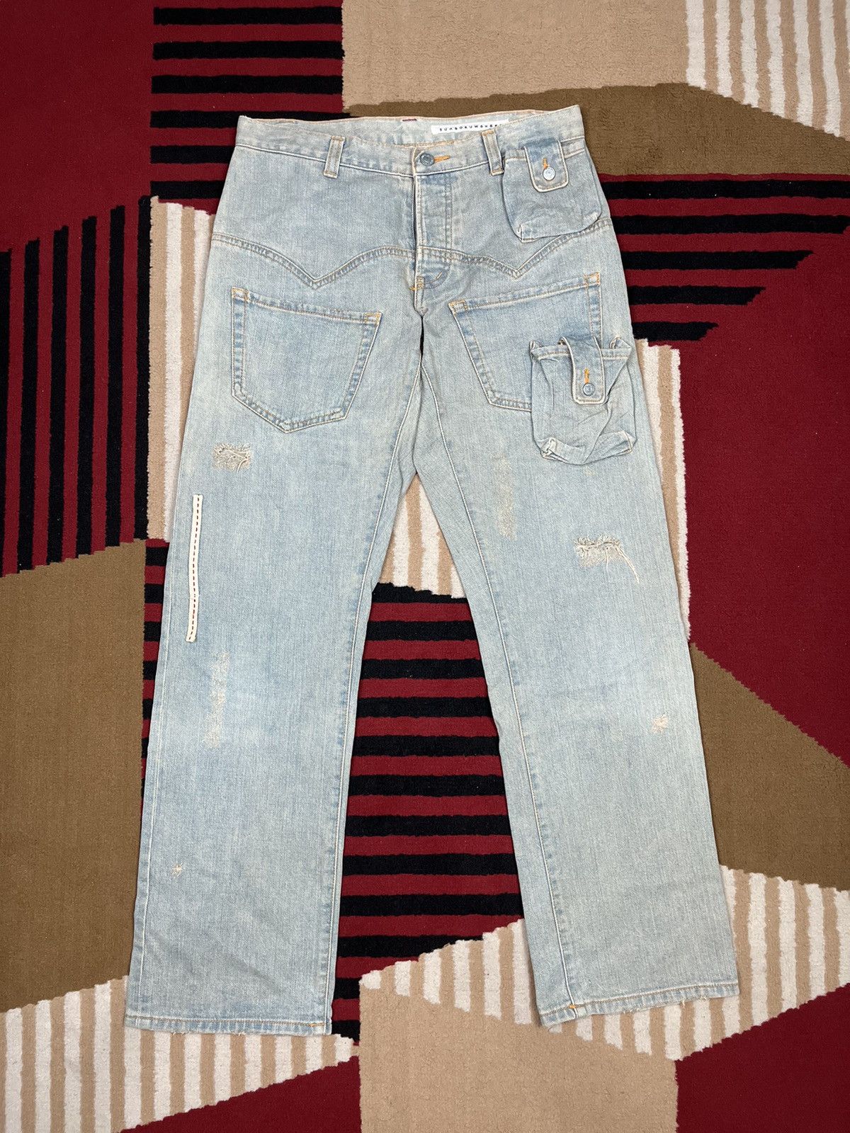 sunaokuwahara double-sided denim pants Sunao Kuwahara High Waist