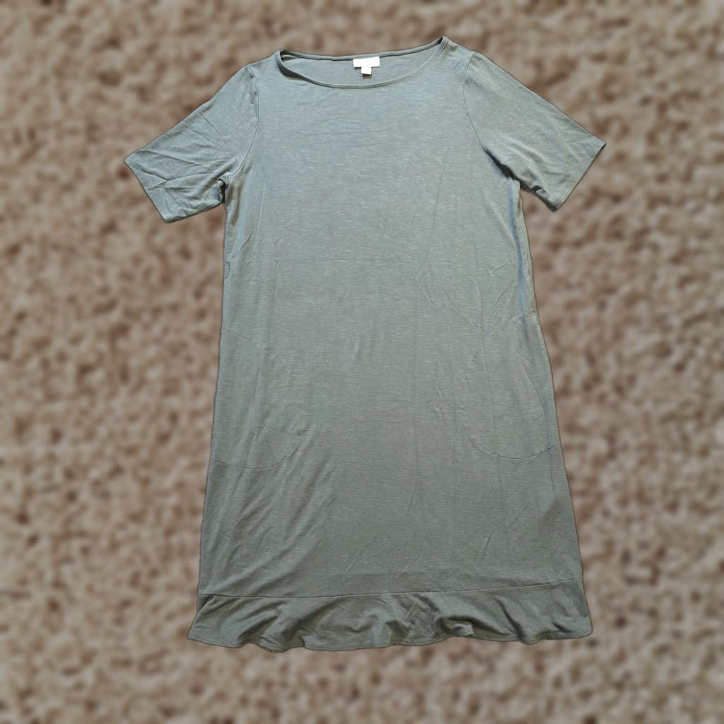 J. Jill J Jill Dress Womens Medium Green Sheath Short Sleeve Stretchy Basic Casual Size 32" / US 10 / IT 46 - 1 Thumbnail