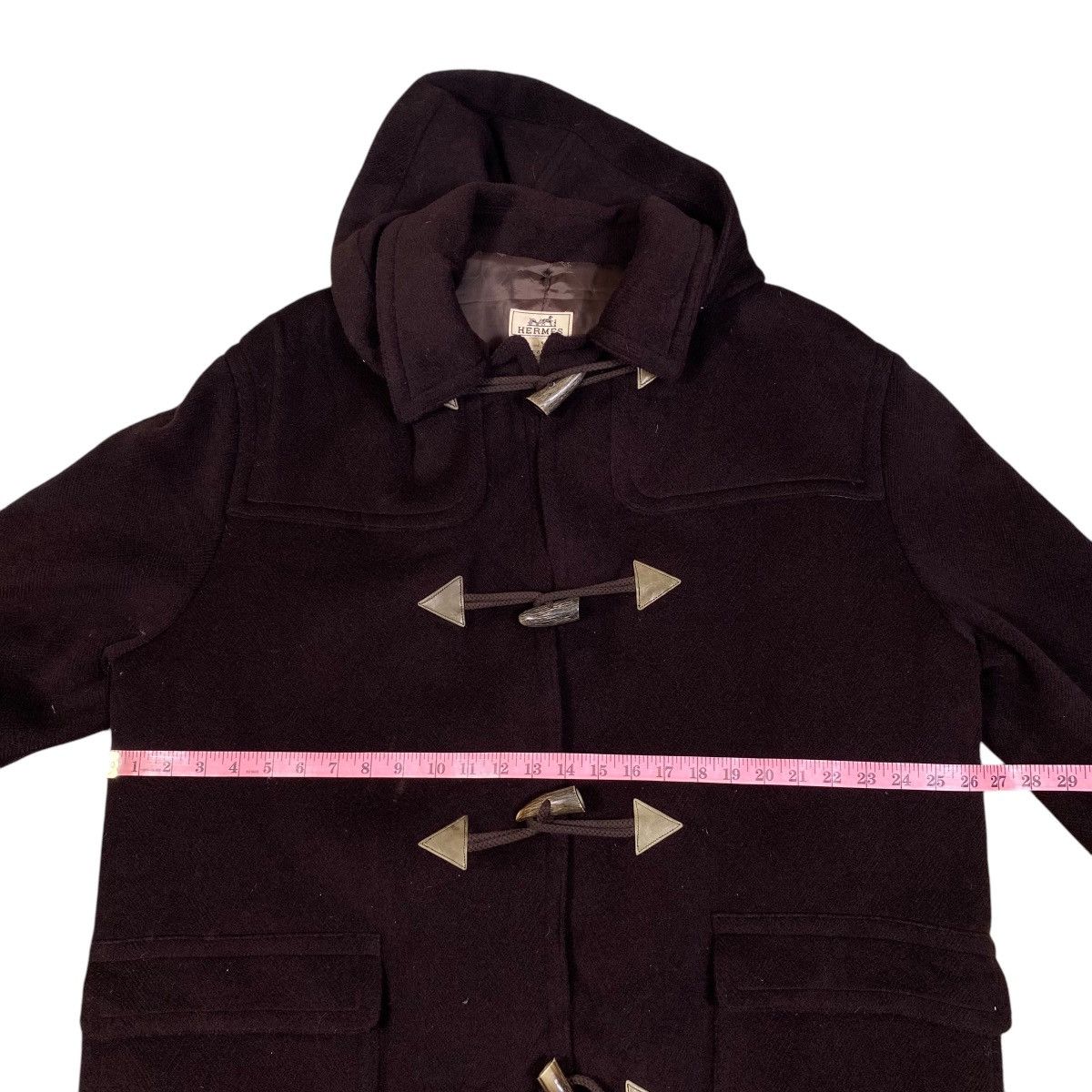 Designer × Hermes HERMES France Designer Toggle Button Wool Duffle Coat Jacket Size US XL / EU 56 / 4 - 16 Thumbnail