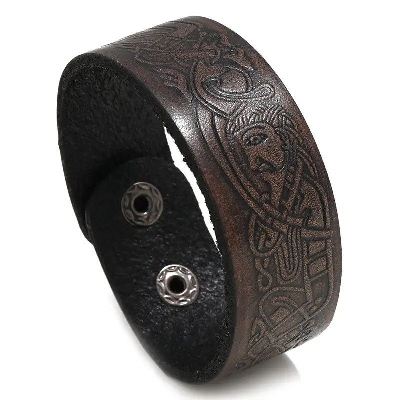 Leather × Vintage Cowhide Personalized Leather Bracelet Size ONE SIZE - 1 Thumbnail