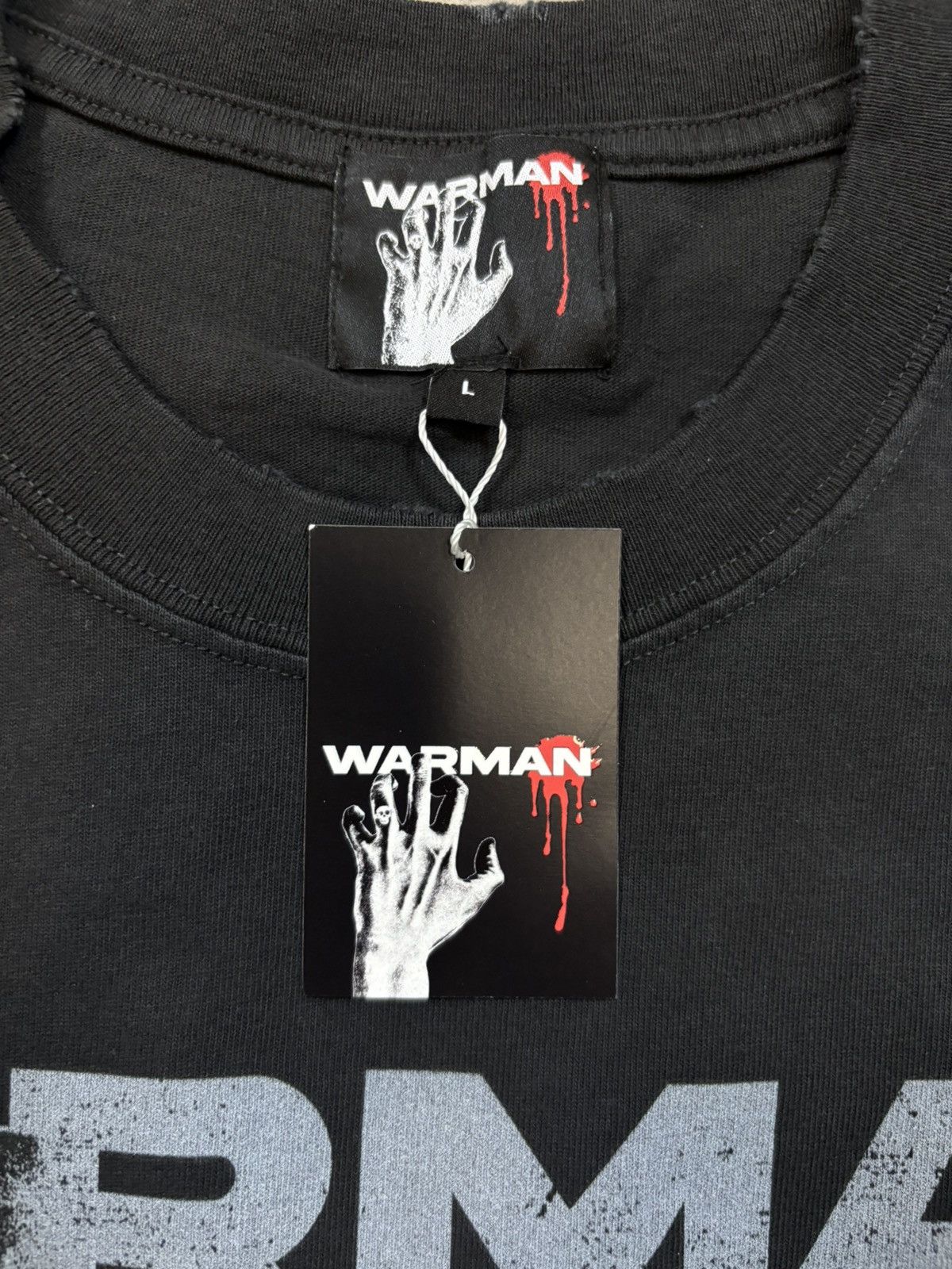Vintage Warman Hand Logo Graphic T-Shirt, Washed Black Size US L / EU 52-54 / 3 - 7 Thumbnail