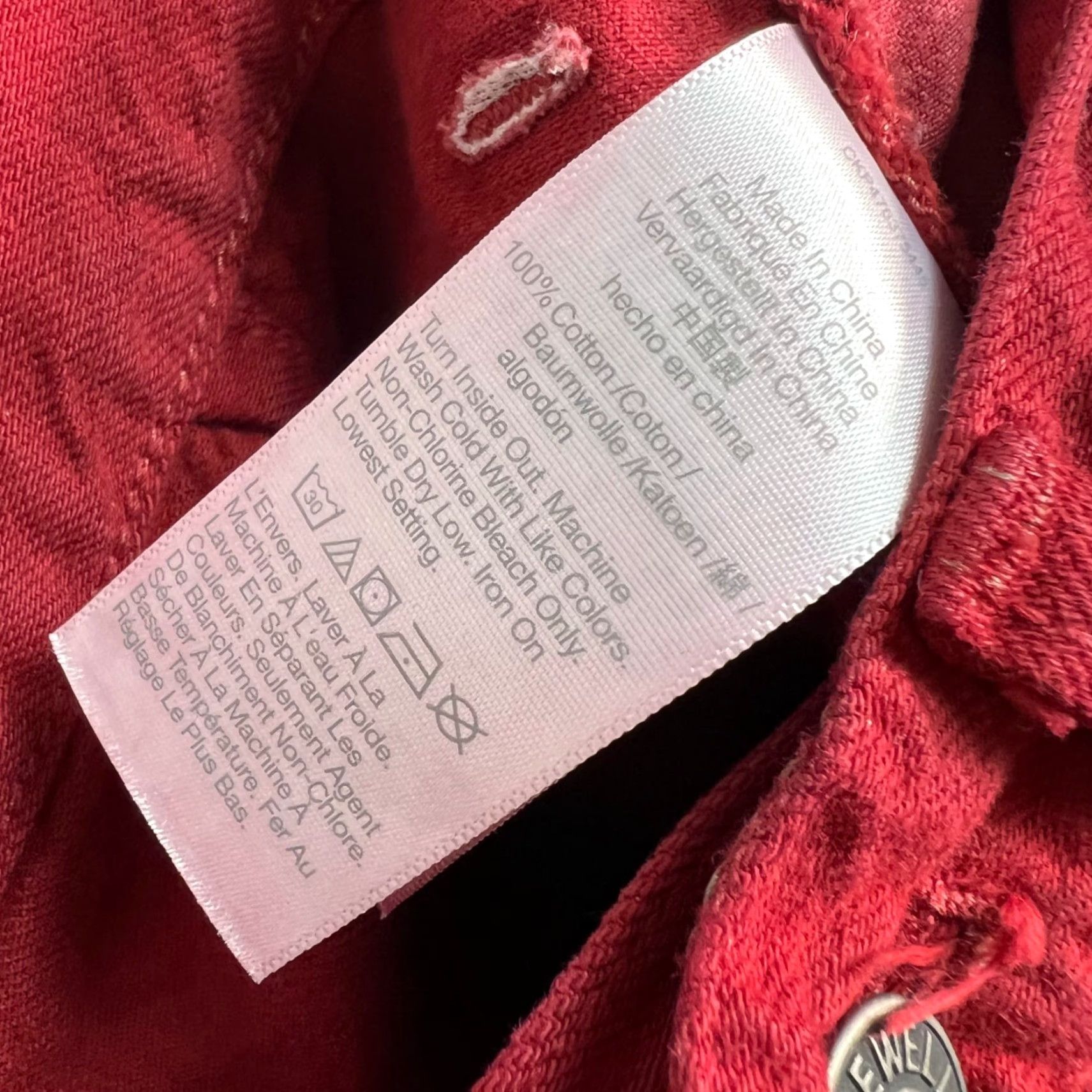 Madewell Madewell Jeans Baggy Straight 24 Adult Womens 24 Deep Red 100% Cotton Denim 5-Pocket Design Vintage: No Size 42" / US 20 - 5 Thumbnail