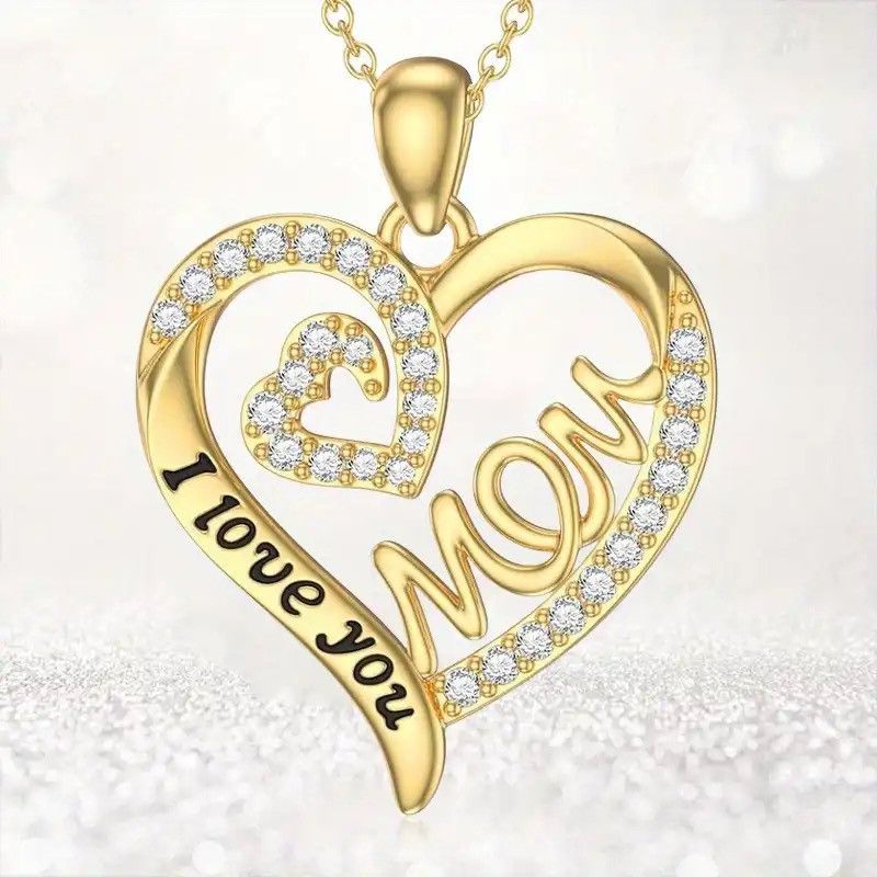 Other 1pc I Love You Pattern Hollow Heart-shaped Pendant Necklace Size ONE SIZE - 1 Thumbnail