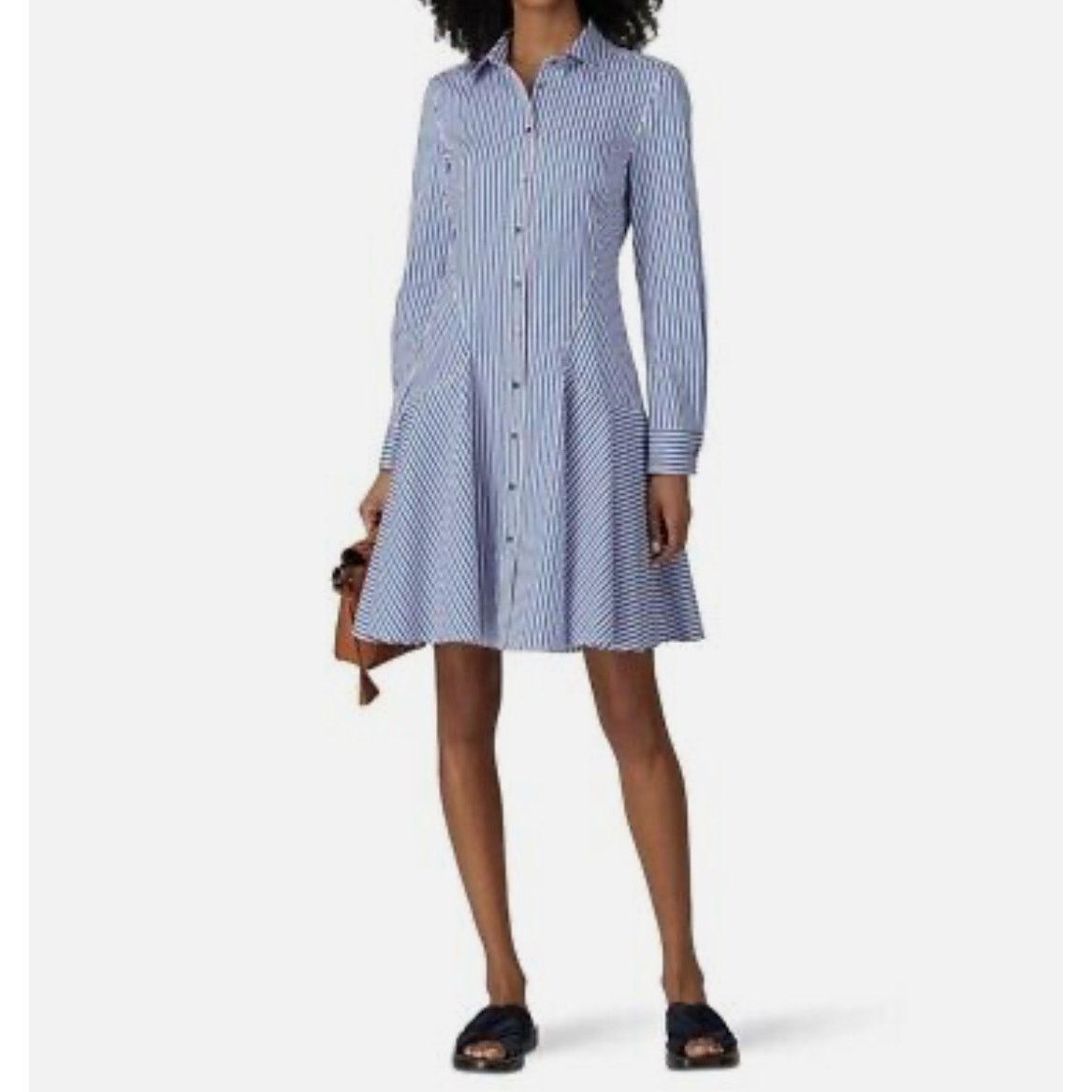 Derek Lam 10 Crosby Derek Lam Collective, Striped Button Down Dress, size: 44 Size L / US 10 / IT 46 - 1 Thumbnail