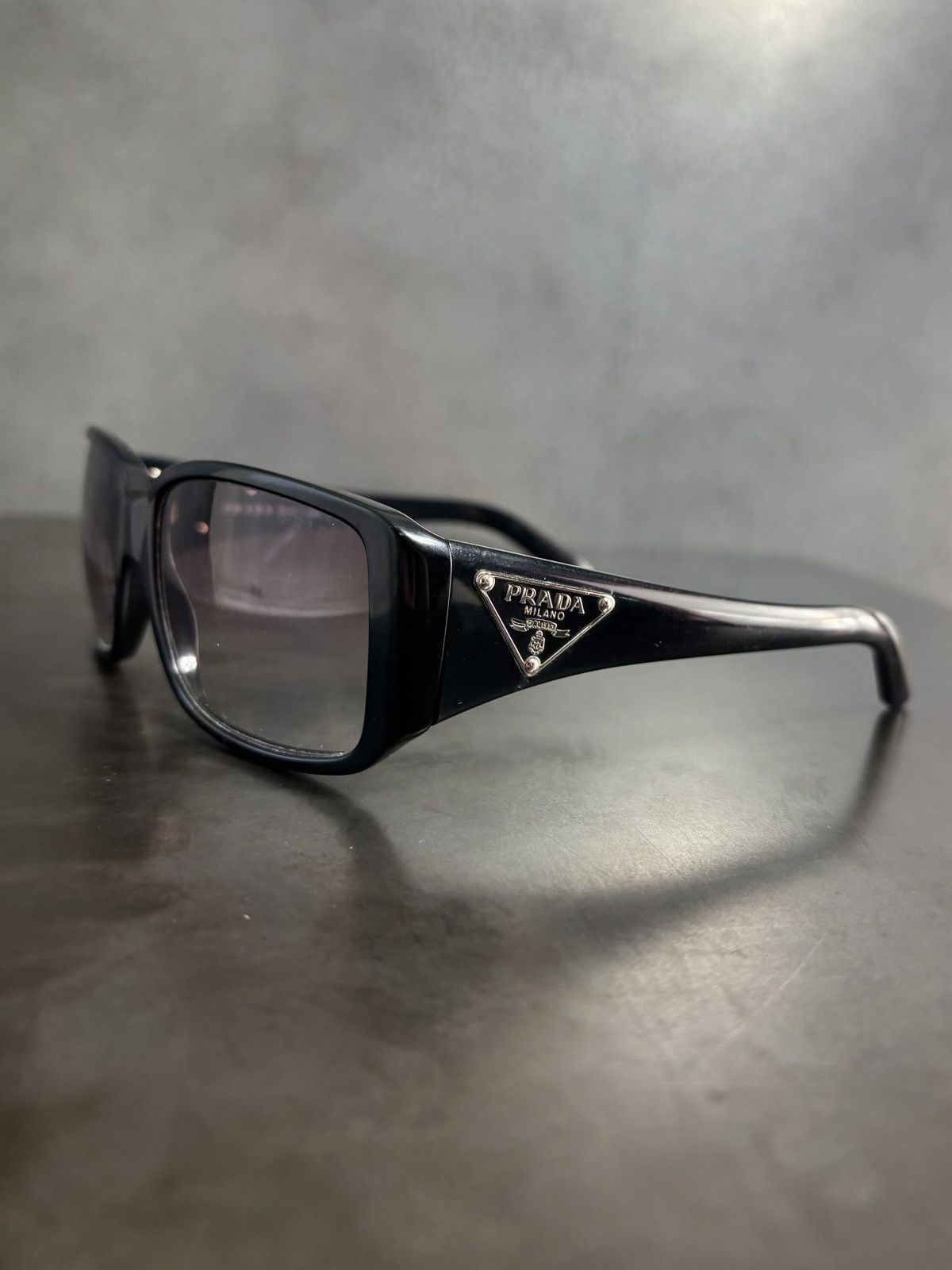 Y2K Prada Sunglasses SPR16L Triangle Logo Case 2000s Vintage