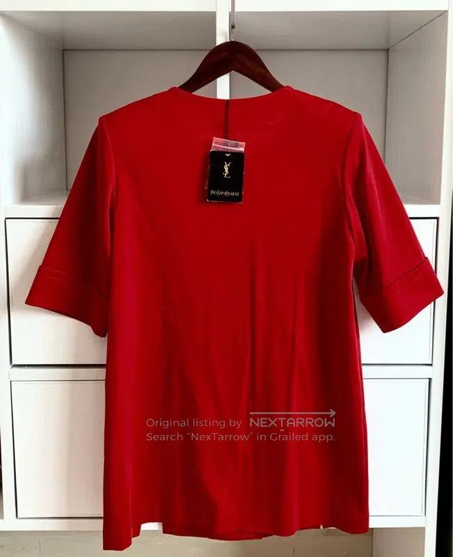 Yves Saint Laurent YSL Red Cotton Women's Jacket M Size . Size M / US 6-8 / IT 42-44 - 4 Thumbnail