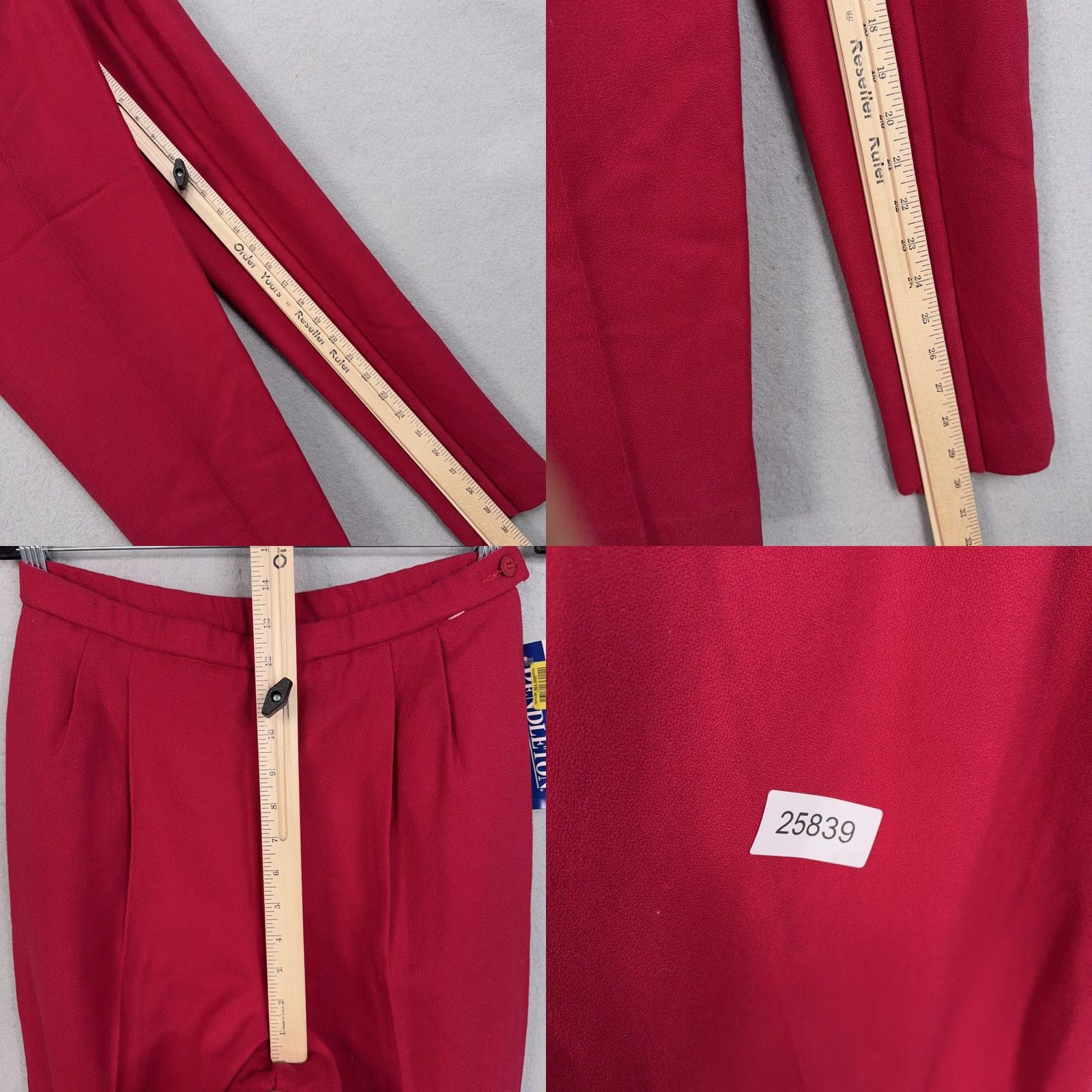 Pendleton VINTAGE Pendleton Pants Womens 12 Red Wool Pleated Tapered High Waist Dressy Size 34" / US 12 / IT 48 - 9 Thumbnail
