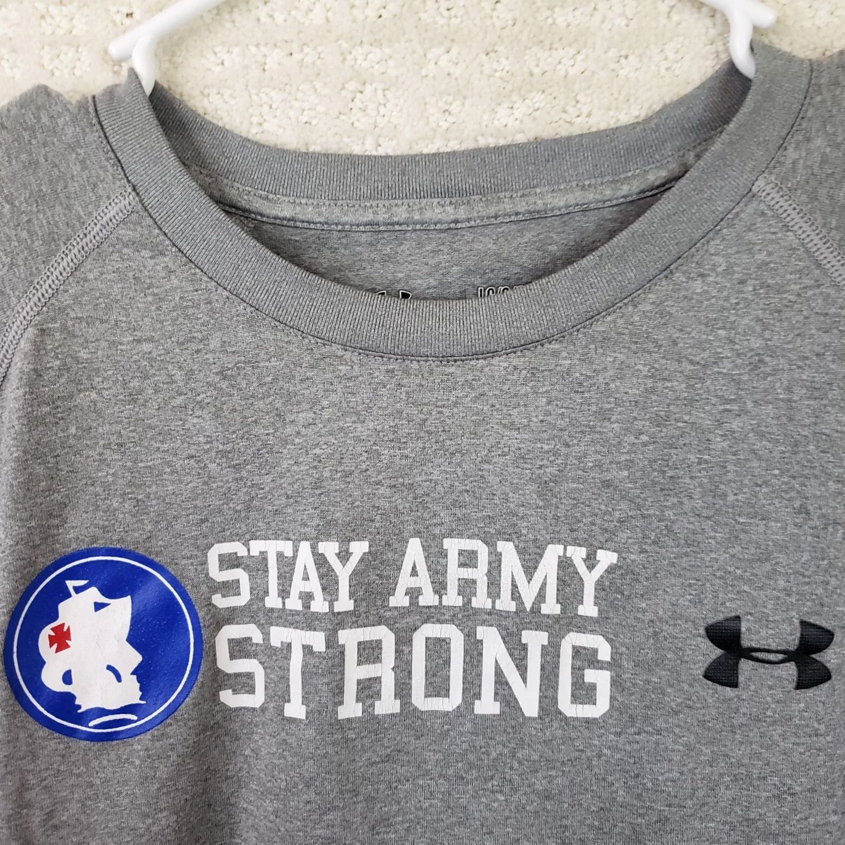 Under Armour Under Armour Shirt Men's L Gray Loose Heatgear Stay Army Strong Tee Logo Short Sleeve Crew Neck T-Shirt Size US L / EU 52-54 / 3 - 4 Thumbnail