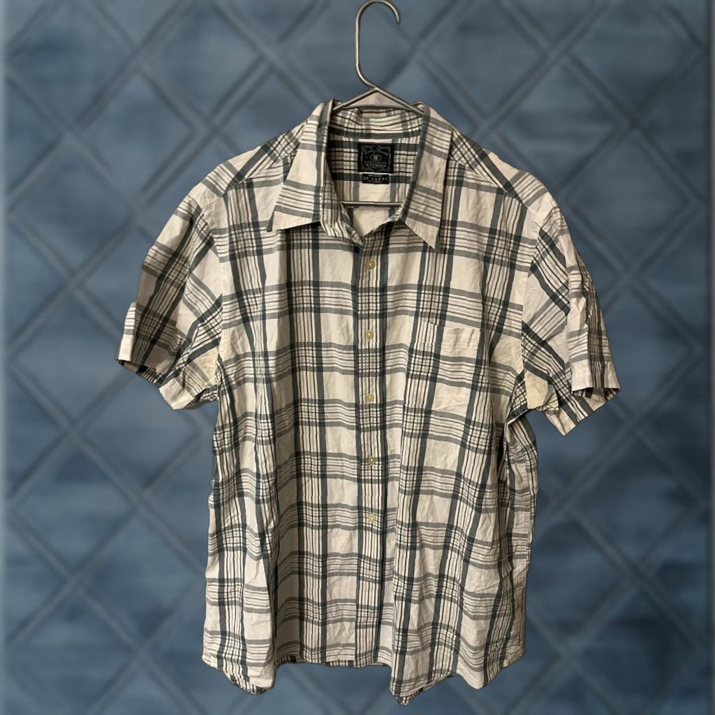 Lucky Brand Lucky Brand Dungaree Shirt Men 2XL Short Sleeve Button-Up Plaid White Blue Multicolor Casual Shirt Mens Size US XXL / EU 58 / 5 - 1 Thumbnail