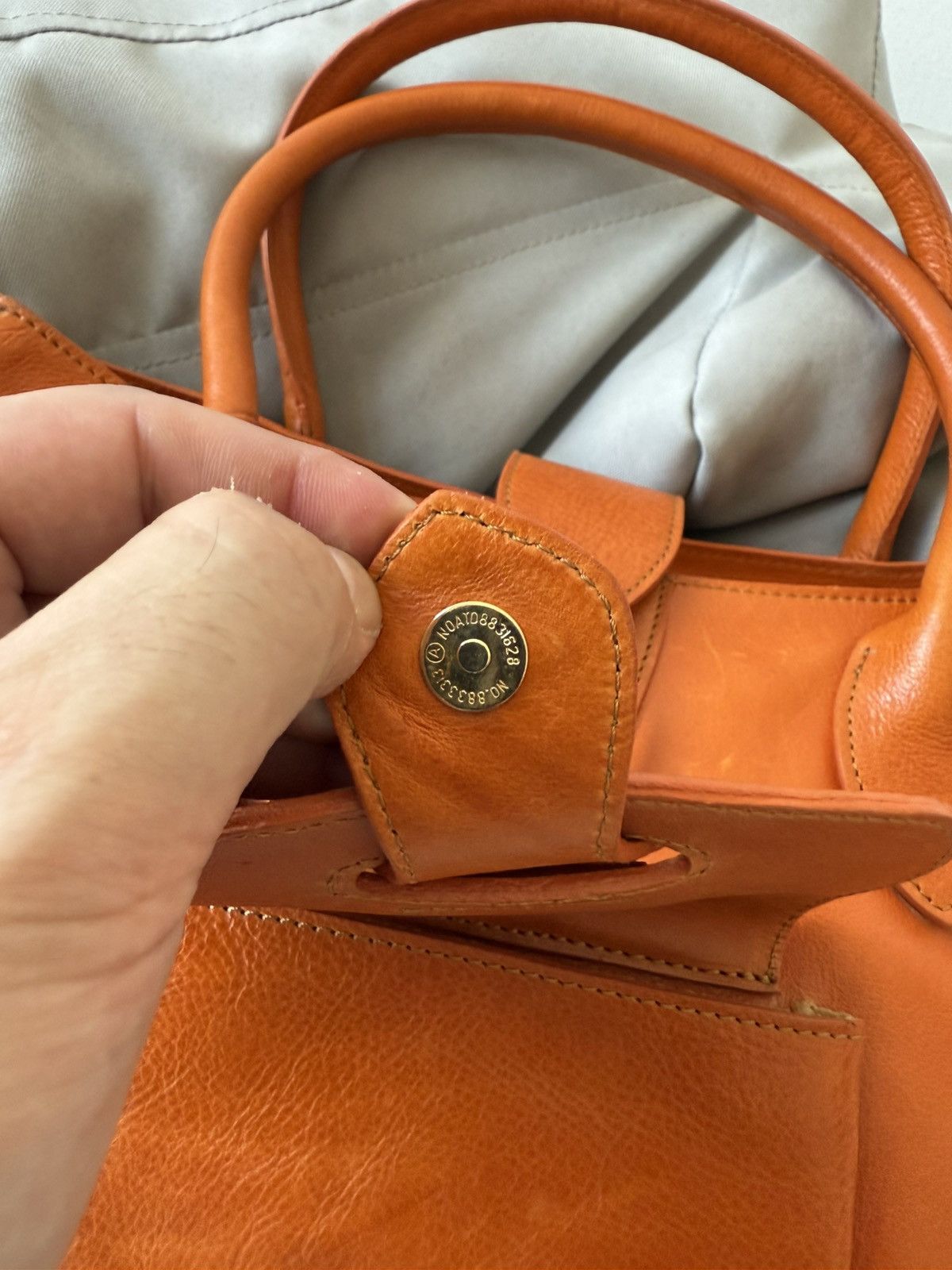 Tod’s Orange Leather Satchel Tote Handbag