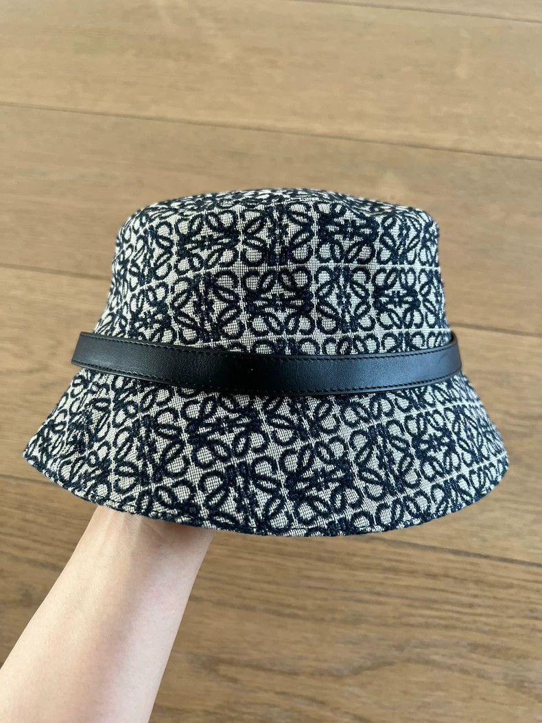 Loewe LOEWE size 57 Blue denim logo classic bucket hat Size ONE SIZE - 2 Thumbnail