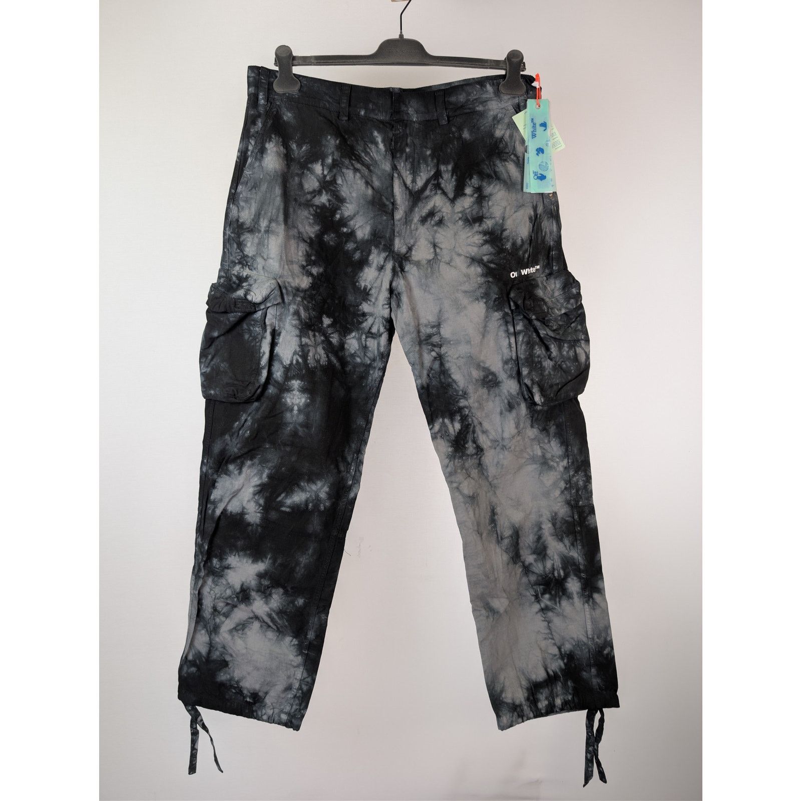 Off-White o1rshd1 Bounce Tie Dye Ripstop Cargo Pants Warm Grey / White Size US 38 / EU 54 - 2 Thumbnail
