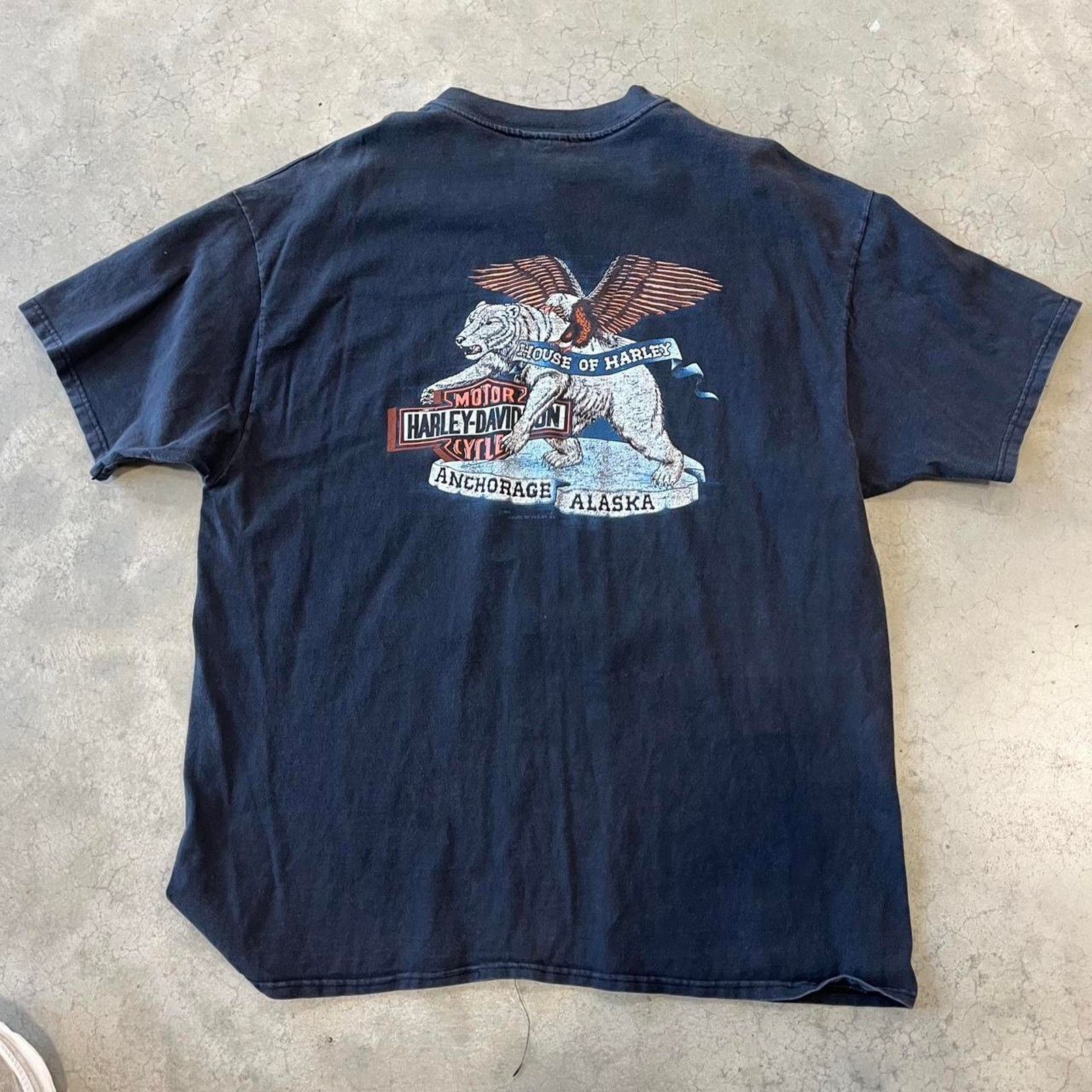 Harley Davidson Vintage 1990s alaska harley graphic tee Size US XL / EU 56 / 4 - 5 Thumbnail