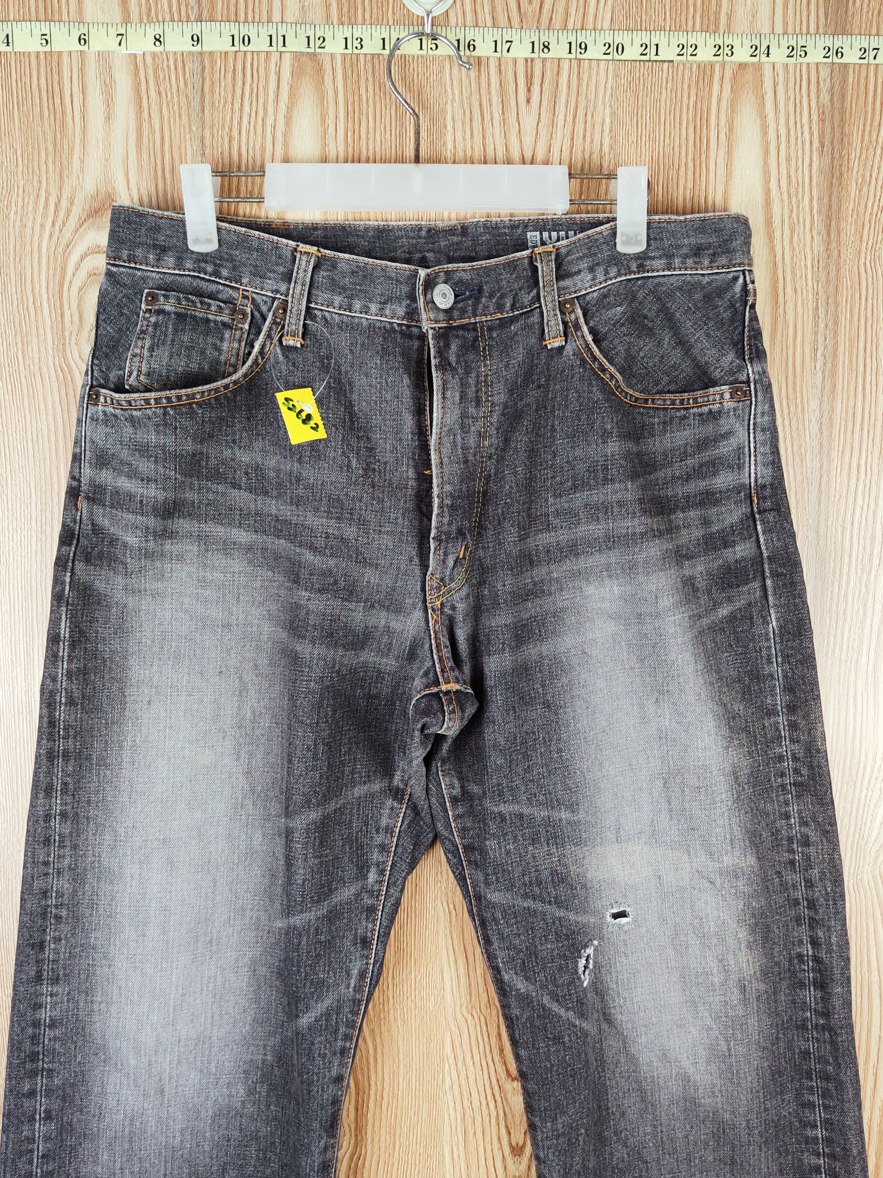 Edwin Edwin Black Distressed Ripped Jeans #S2682 Size US 34 / EU 50 - 2 Thumbnail