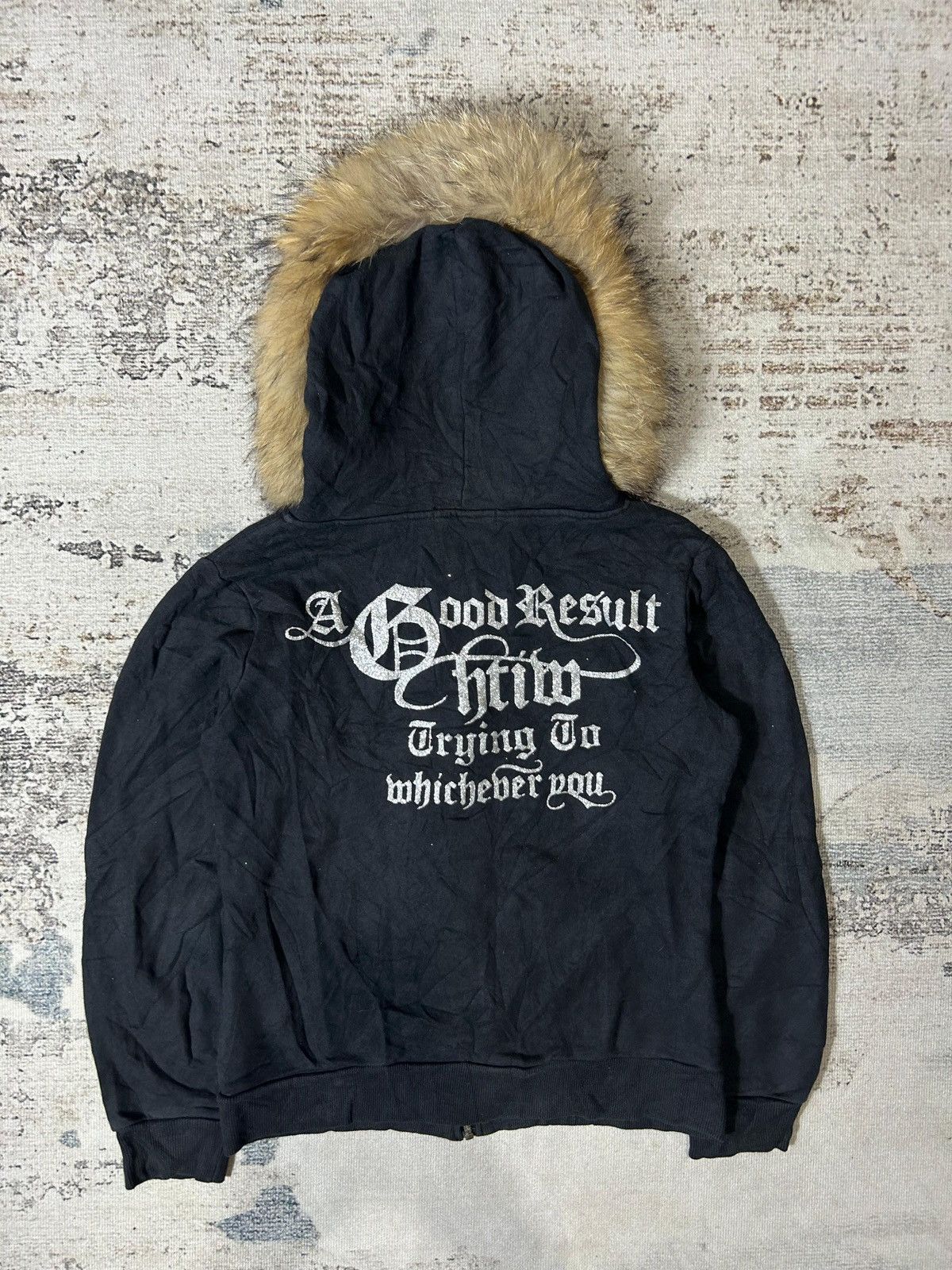 If Six Was Nine × Japanese Brand × Le Grande Bleu (L.G.B.) Japan Poem Zipp Fur Hoodie Ifsix LGB Style Size US M / EU 48-50 / 2 - 5 Thumbnail