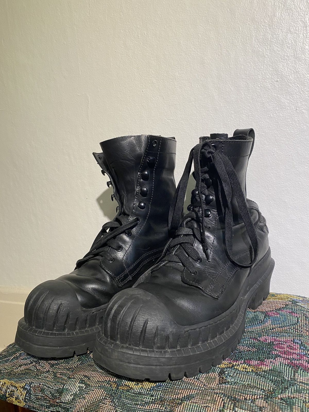 Acne Studios Lug Sole Combat Lace-Up Boots