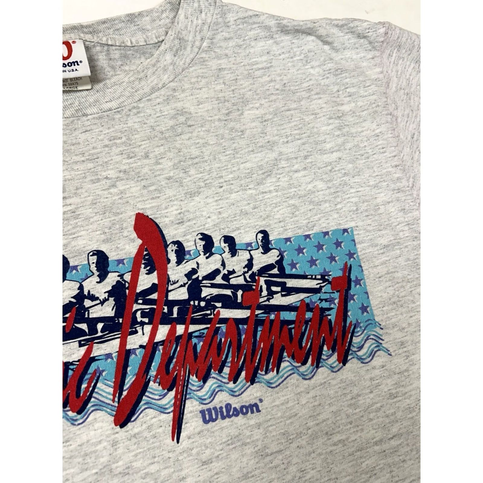 Wilson VINTAGE 90s Wilson Rowing Crew Tee Shirt Large USA Athletic Department Gray Size US L / EU 52-54 / 3 - 5 Thumbnail