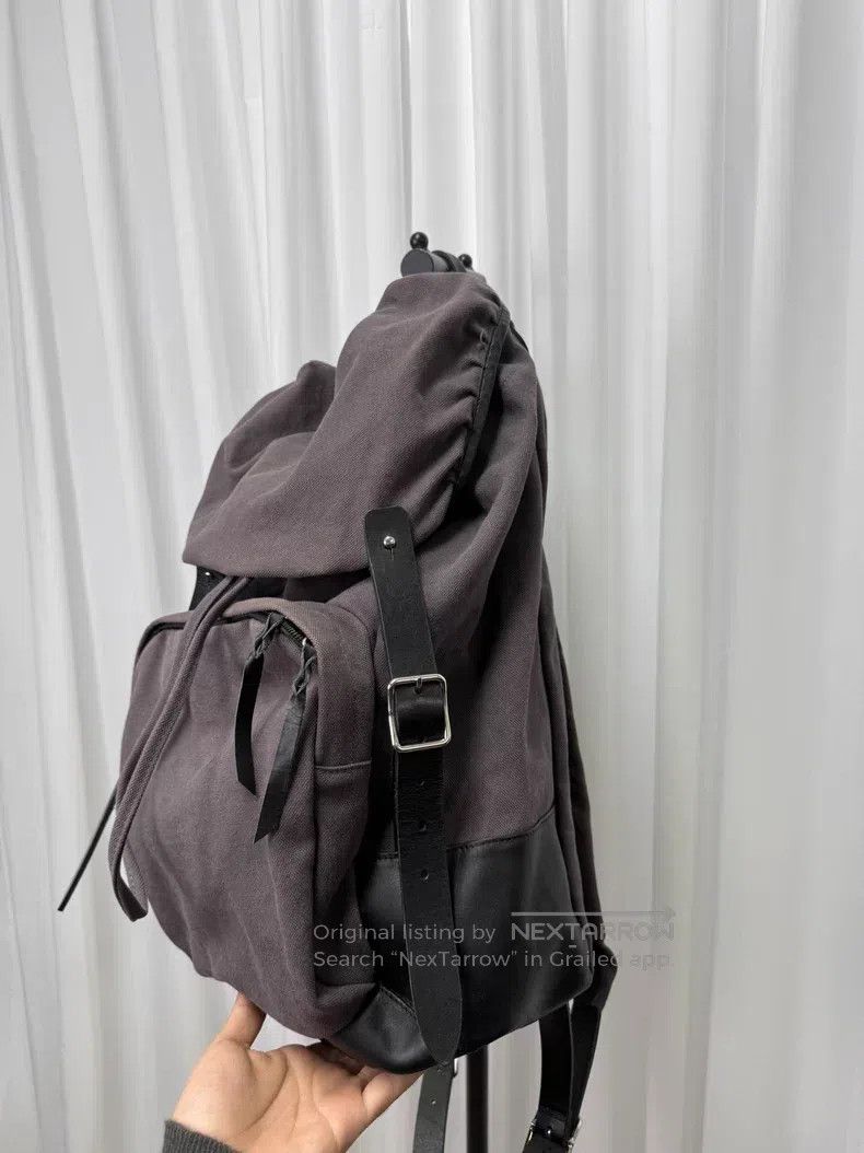 Yohji Yamamoto Yohji Yamamoto Washed Fabric Cowhide Patchwork Backpack Size ONE SIZE - 2 Thumbnail