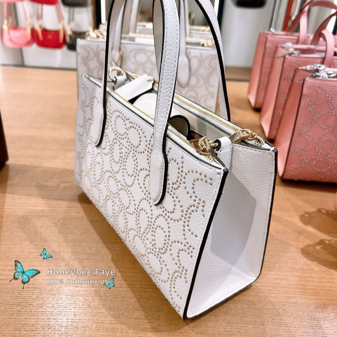 Coach Nina Small Tote Bag With Signature Rivets CX266 Size ONE SIZE - 3 Thumbnail