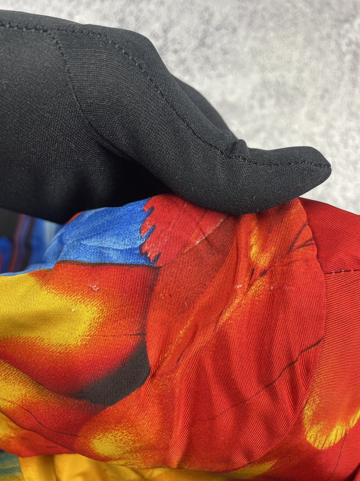 Prada PRADA 100% Silk Multicolor Feather Pattern Coat With Belt Size M / US 6-8 / IT 42-44 - 17 Thumbnail