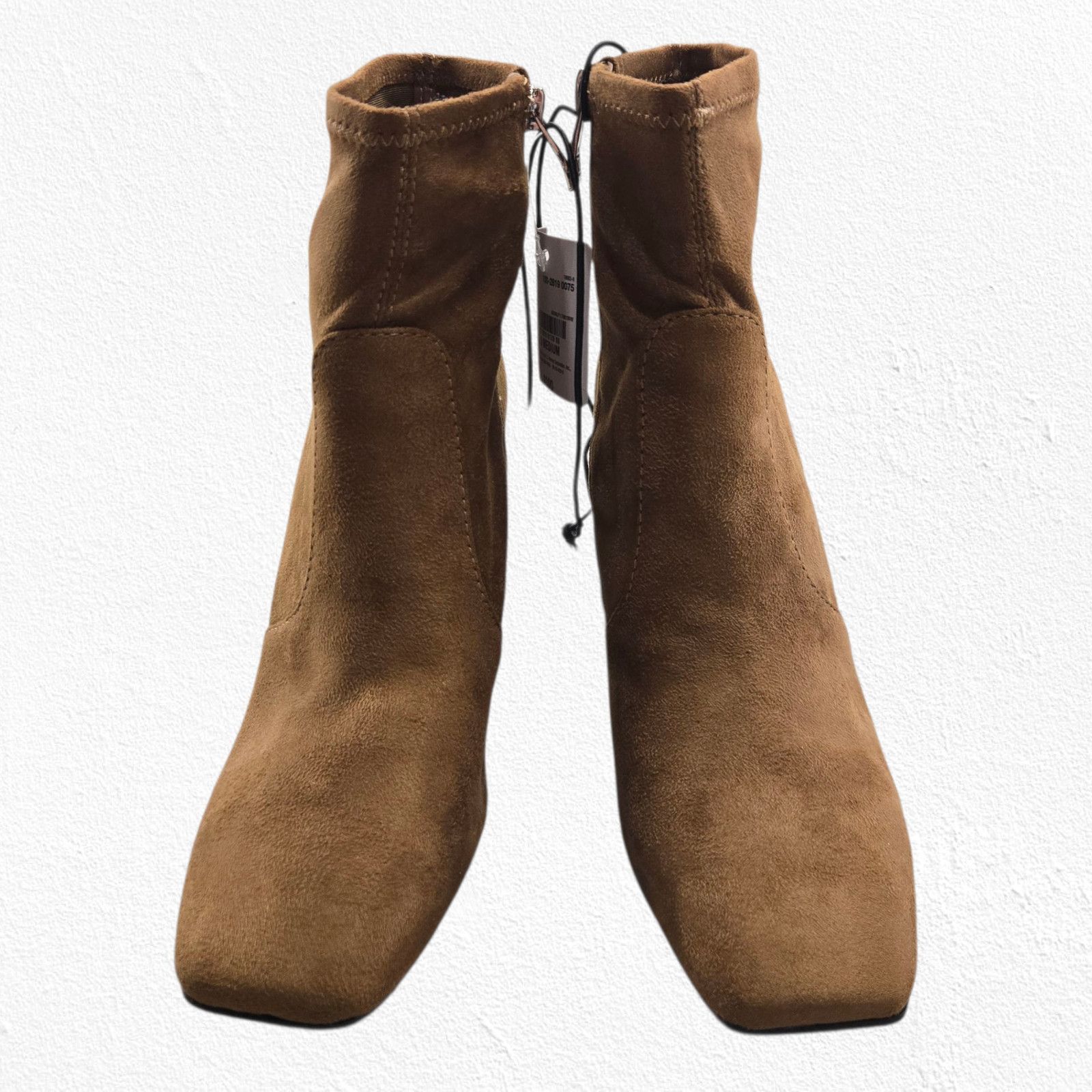 Other Tan Faux Suede Block Heel Ankle Booties Size 8.5 NIB Size US 8.5 / IT 38.5 - 4 Thumbnail