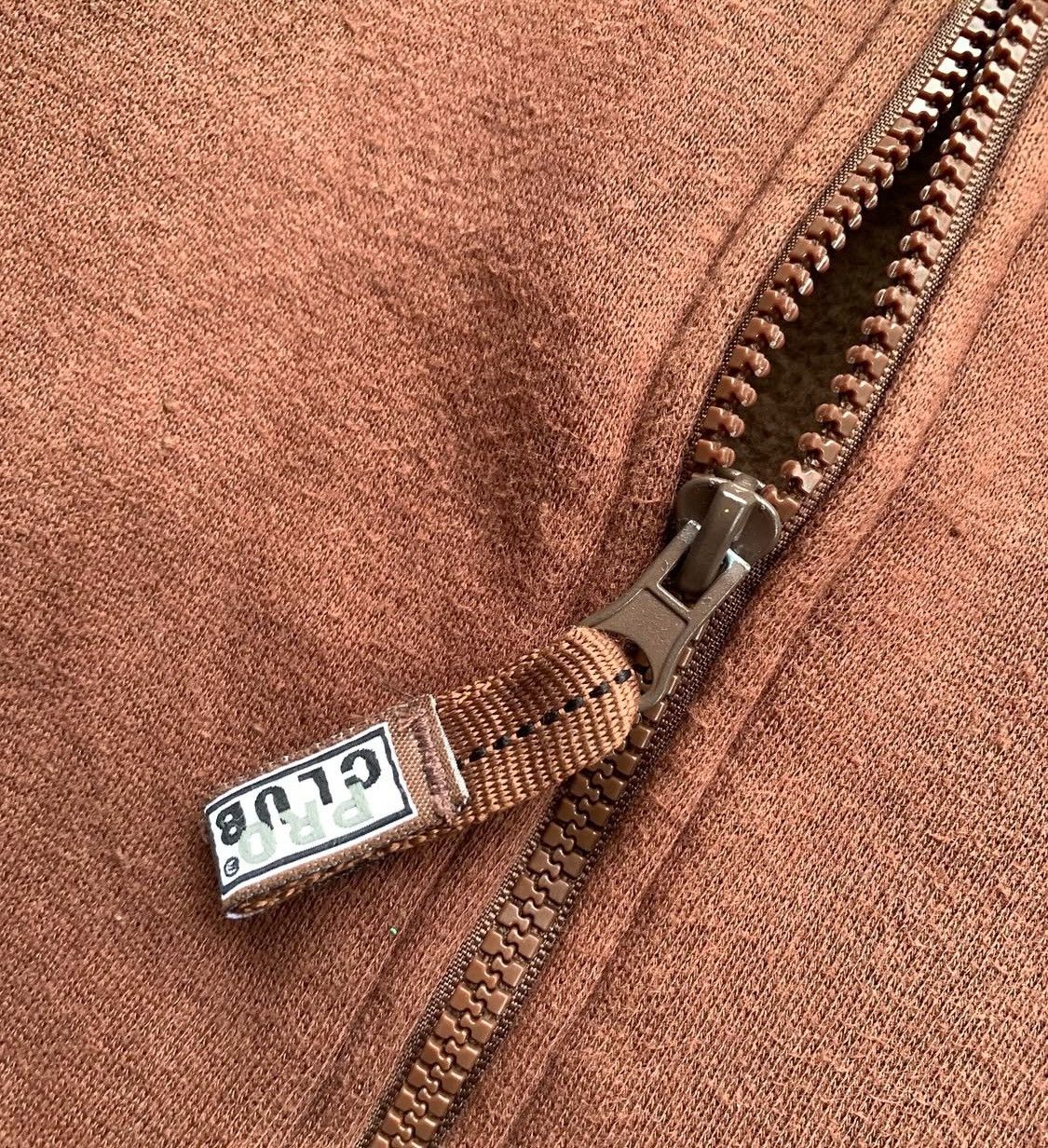 Vintage PRO CLUB ZIP HOODIE HEAVY WEIGHT CHOCOLATE BROWN🍫 Size US M / EU 48-50 / 2 - 3 Thumbnail