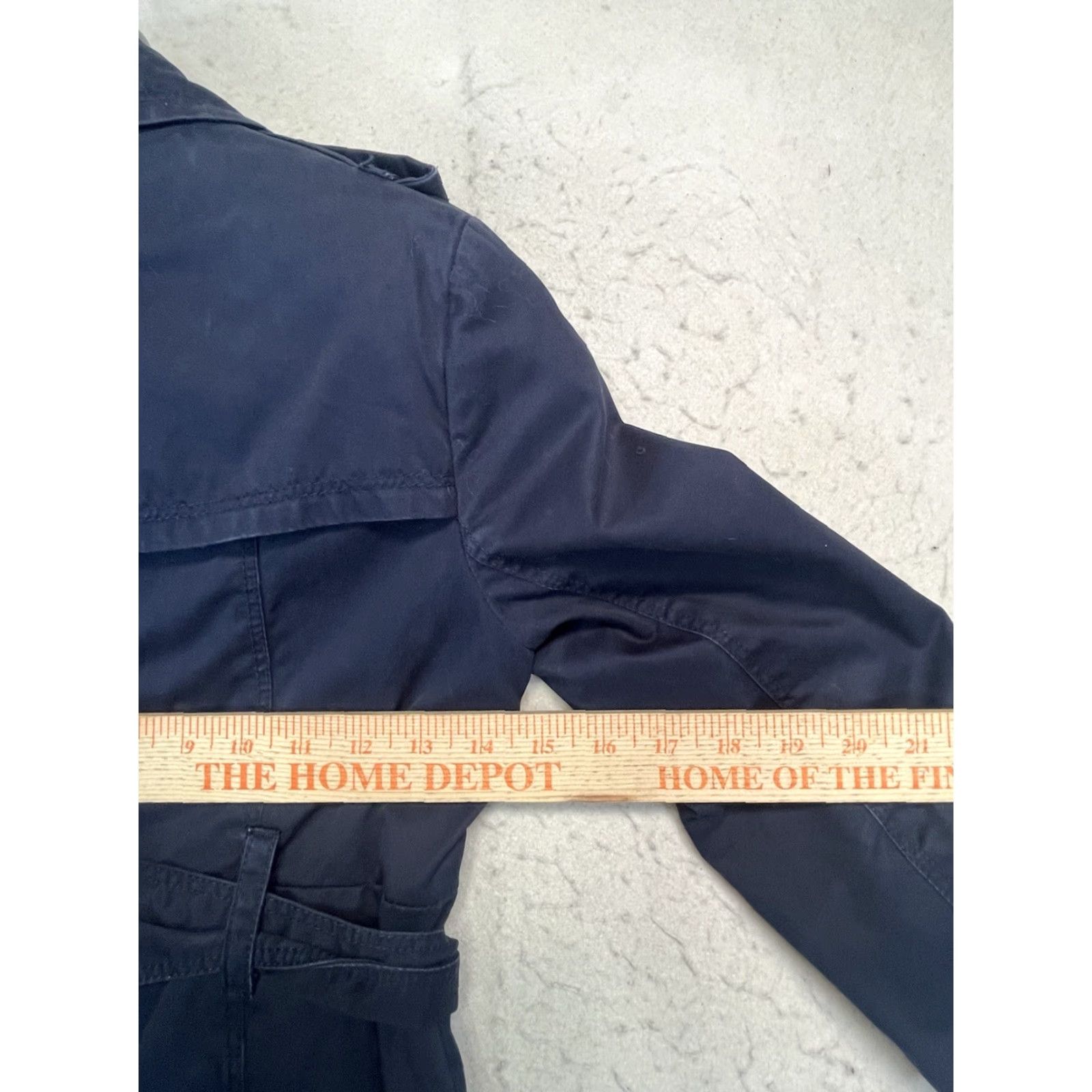 Vintage Leifsdottir Jacket Blue Women’s 0 Belted Double Breasted Trench Coat Modern Jacket Coat Twill Lined Buckle Button Women’s Size XS / US 0-2 / IT 36-38 - 3 Thumbnail