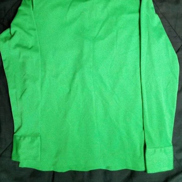 Sears Vintage Sears Polyester Disco Polo Shirt Bright Green Size XL / US 12-14 / IT 48-50 - 6 Thumbnail