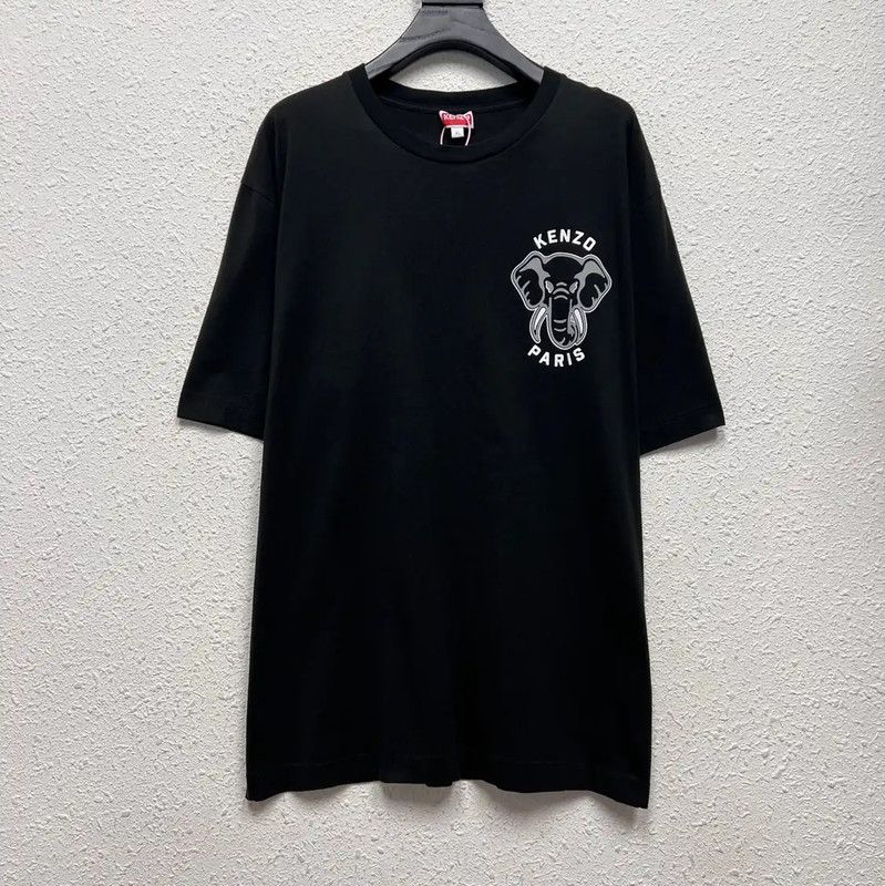 Kenzo Black Cotton Printed T-Shirt for Men 0089