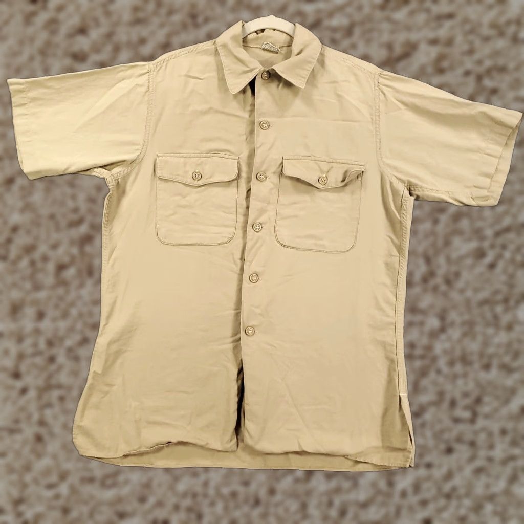 Asket VINTAGE Creighton Shirt Mens L Button-Up Army Military Tan Brown Pockets All Seasons Casual Workwear Counterpart: Button-Up Shirt Size US L / EU 52-54 / 3 - 1 Thumbnail