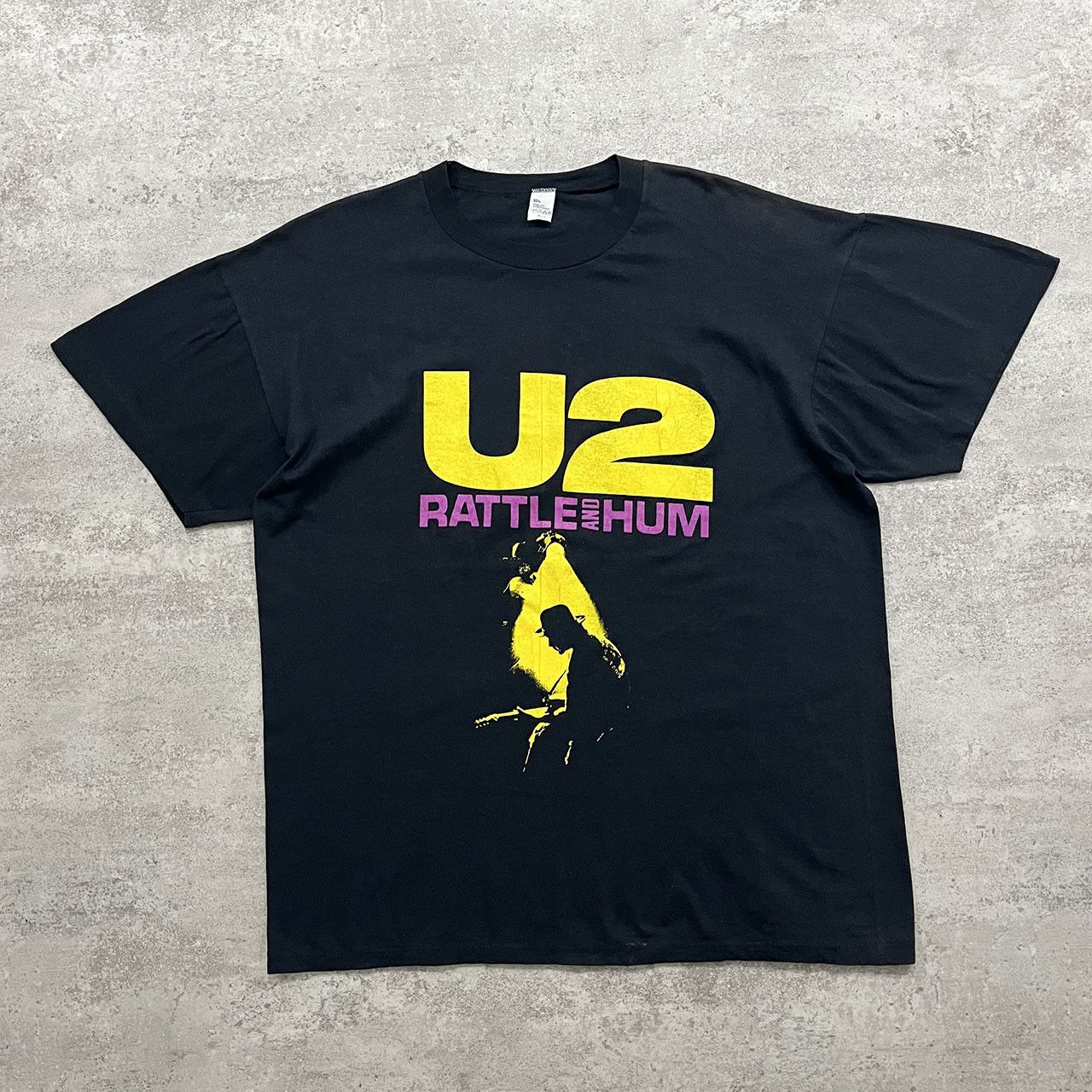 image of Band Tees x Vintage VTG 80's 90's U2 Rattle And Hum T-Shirt Made In Italy Euro in Black (Size XL)