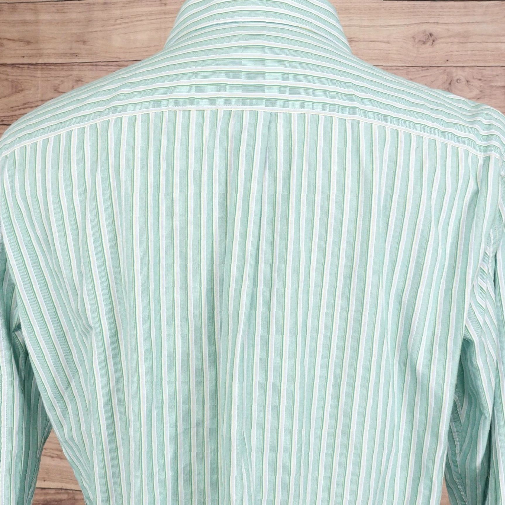 Apt. 9 APT 9 Shirt Mens Large Green Stripe Button Front Long Sleeve Cotton Casual Size US L / EU 52-54 / 3 - 5 Thumbnail
