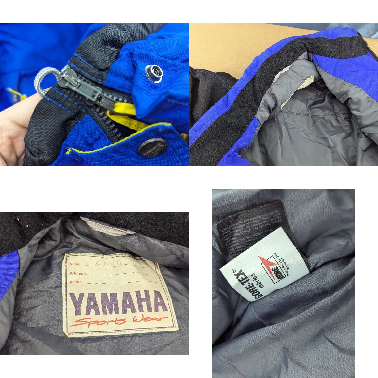 Yamaha VINTAGE Yamaha Racing Gore-Tex Motorcycle Jacket Mens Size M Blue Padded Size US M / EU 48-50 / 2 - 8 Thumbnail