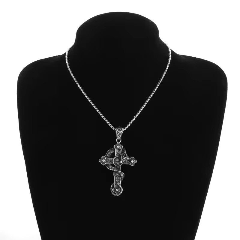 Jewelry × Vintage Dragon Wrap Cross Pendant Necklace Size ONE SIZE - 5 Thumbnail