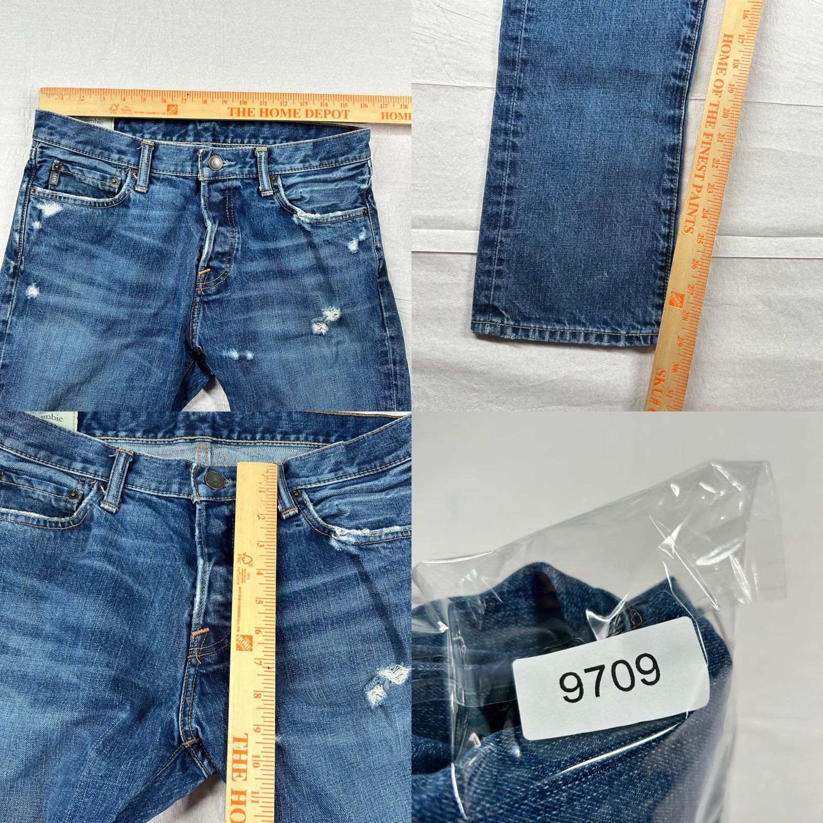 Abercrombie & Fitch VINTAGE Abercrombie & Fitch Jeans Mens 32x30 Slim Straight Button Fly Distressed Denim 5-Pocket Blue Cotton 100% Regular Mens Size US 32 / EU 48 - 8 Thumbnail