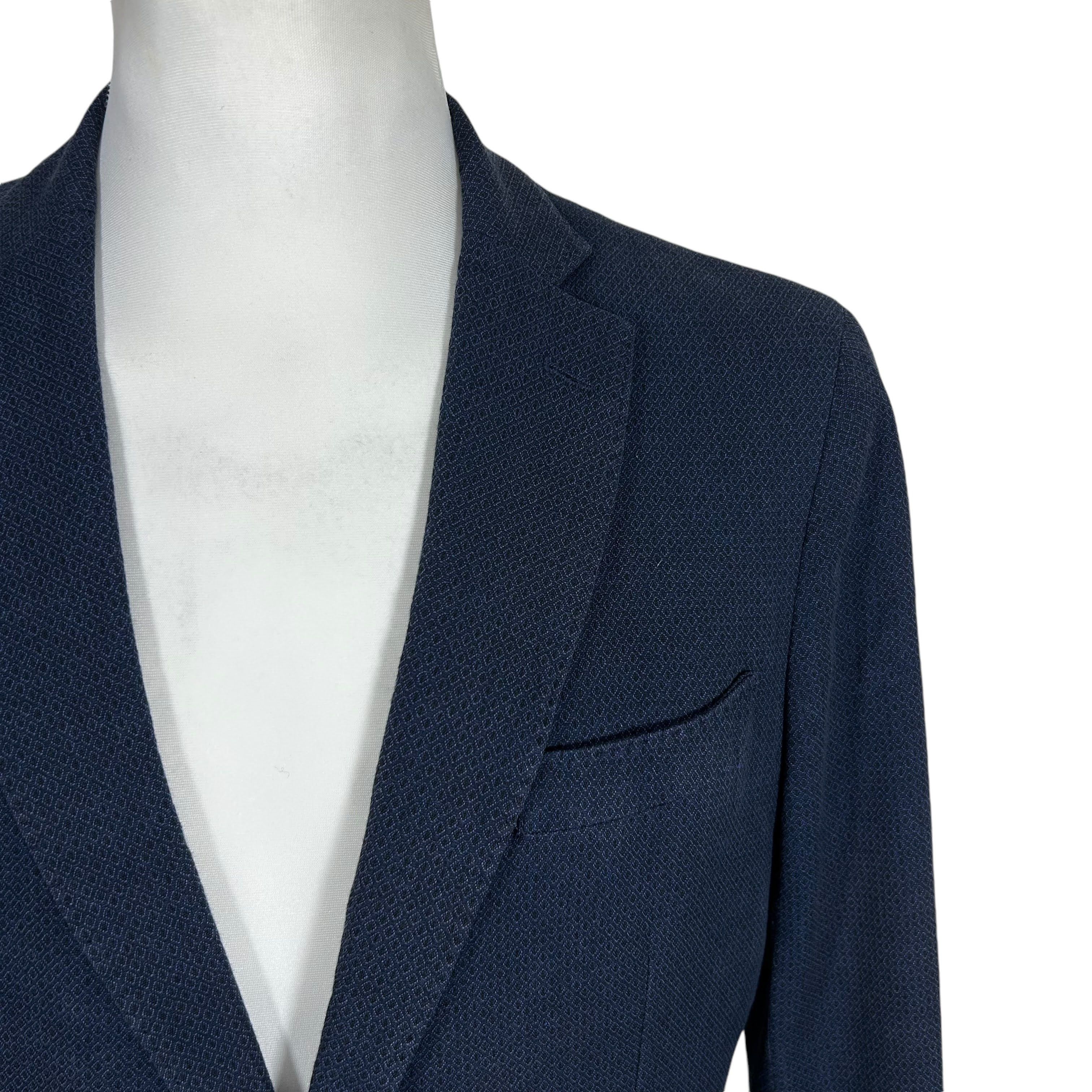 El Ganso El Ganso Cotton Linen Patterned Blue Sport Coat Blazer 48 Size US M / EU 48-50 / 2 - 3 Thumbnail