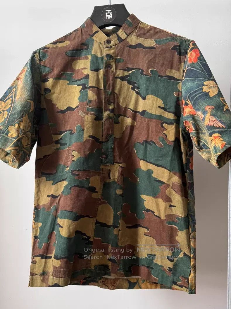 Dries Van Noten Dries Van Noten Floral & Camouflage Short Sleeve Shirt Size US S / EU 44-46 / 1 - 2 Thumbnail