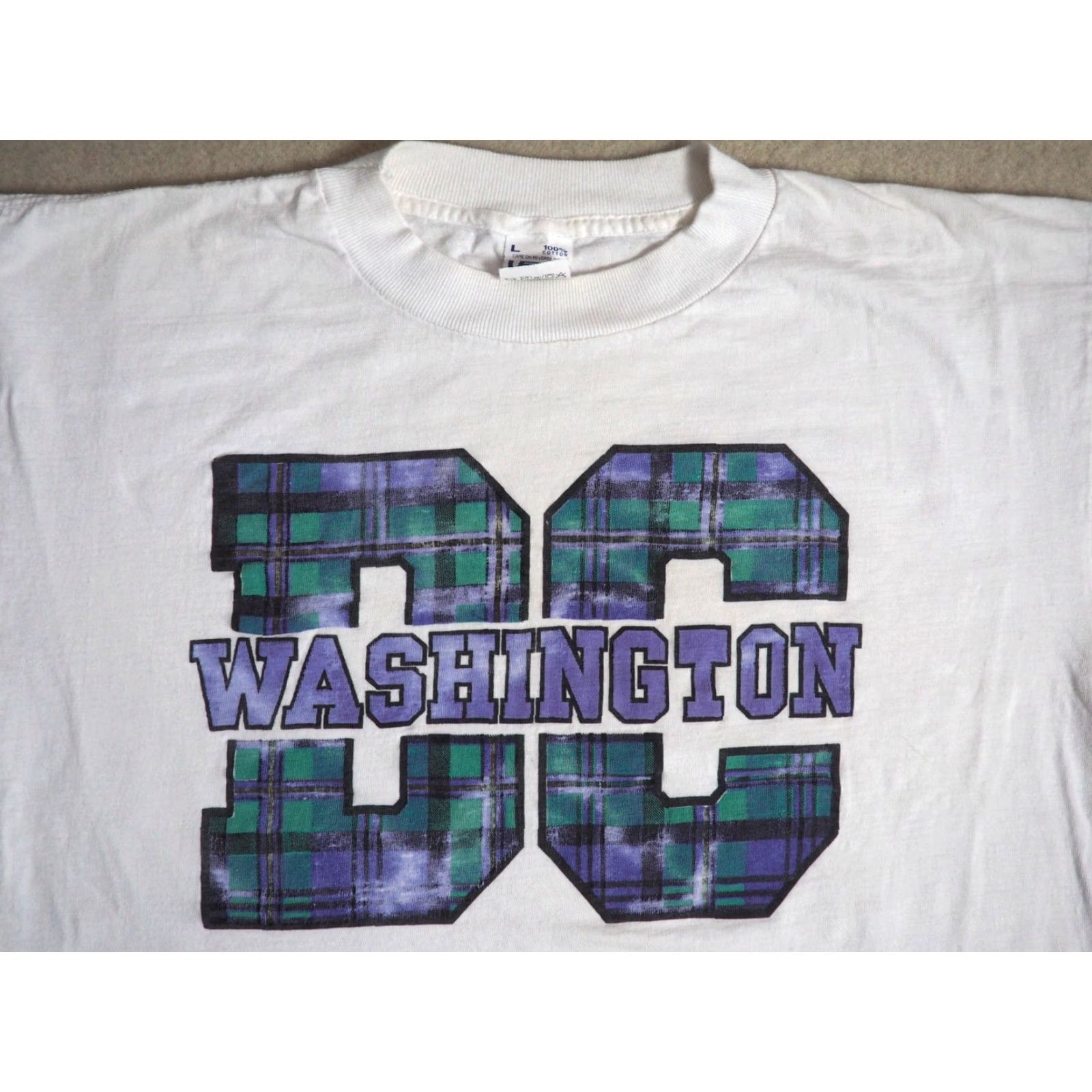Vintage VINTAGE Washington DC USA Capital Tourist Travel Plaid White Tee T-Shirt L Unisex 1990s Graphic Cotton Short Sleeve Size US L / EU 52-54 / 3 - 3 Thumbnail