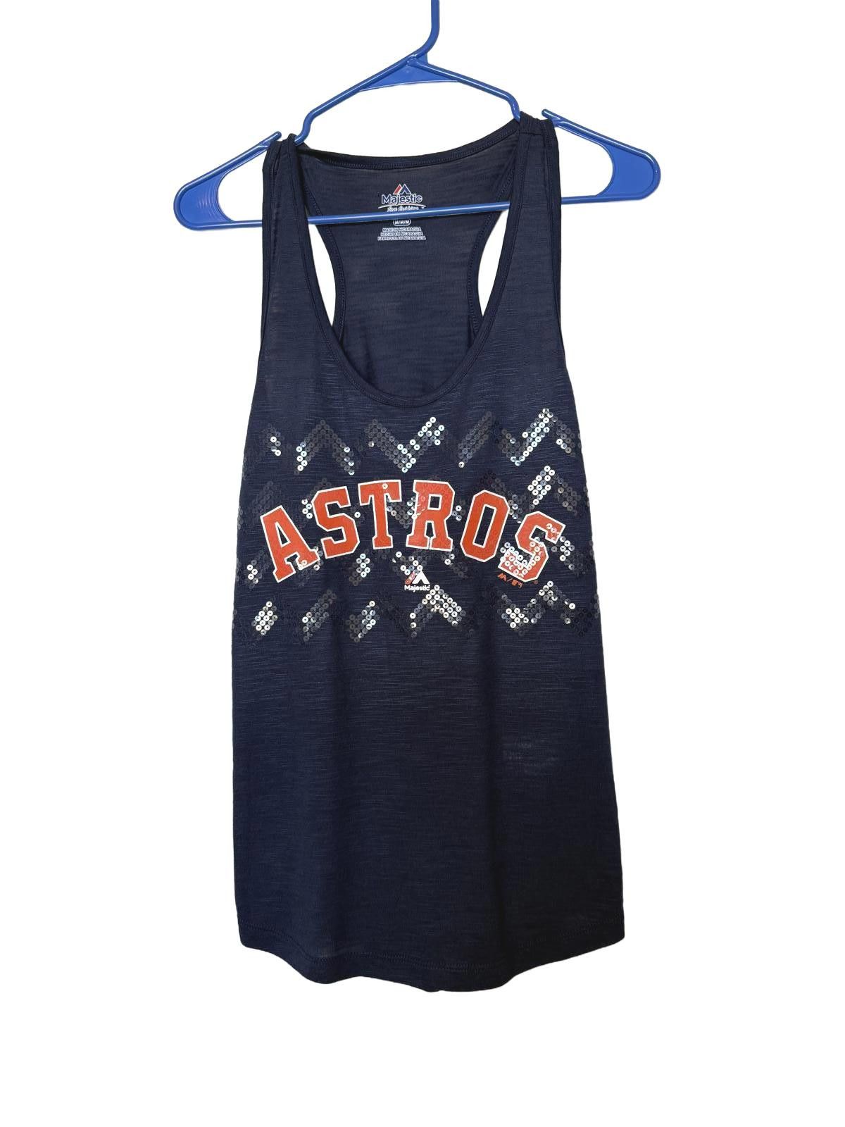 Designer Embellished Houston Astros Women's Tank Top Size M / US 6-8 / IT 42-44 - 1 Thumbnail