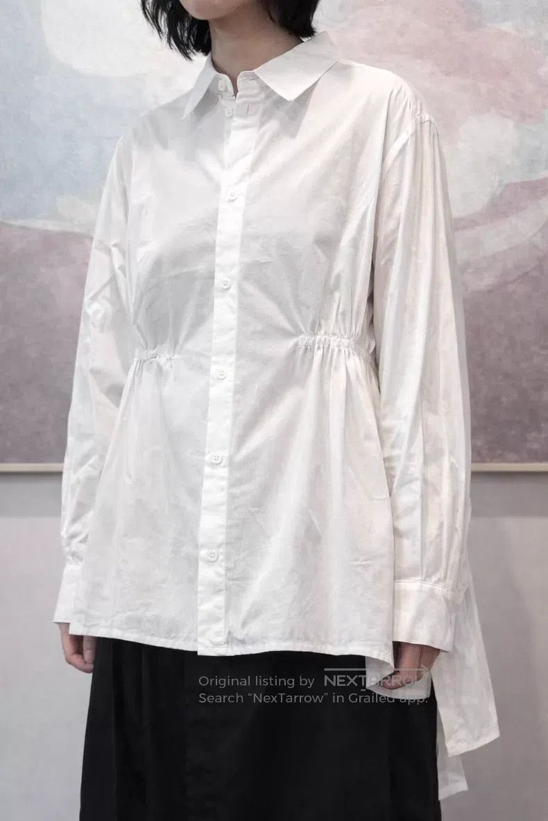 Yohji Yamamoto Yohji Yamamoto White shirred lace-up asymmetric silhouette Size US L / EU 52-54 / 3 - 9 Thumbnail