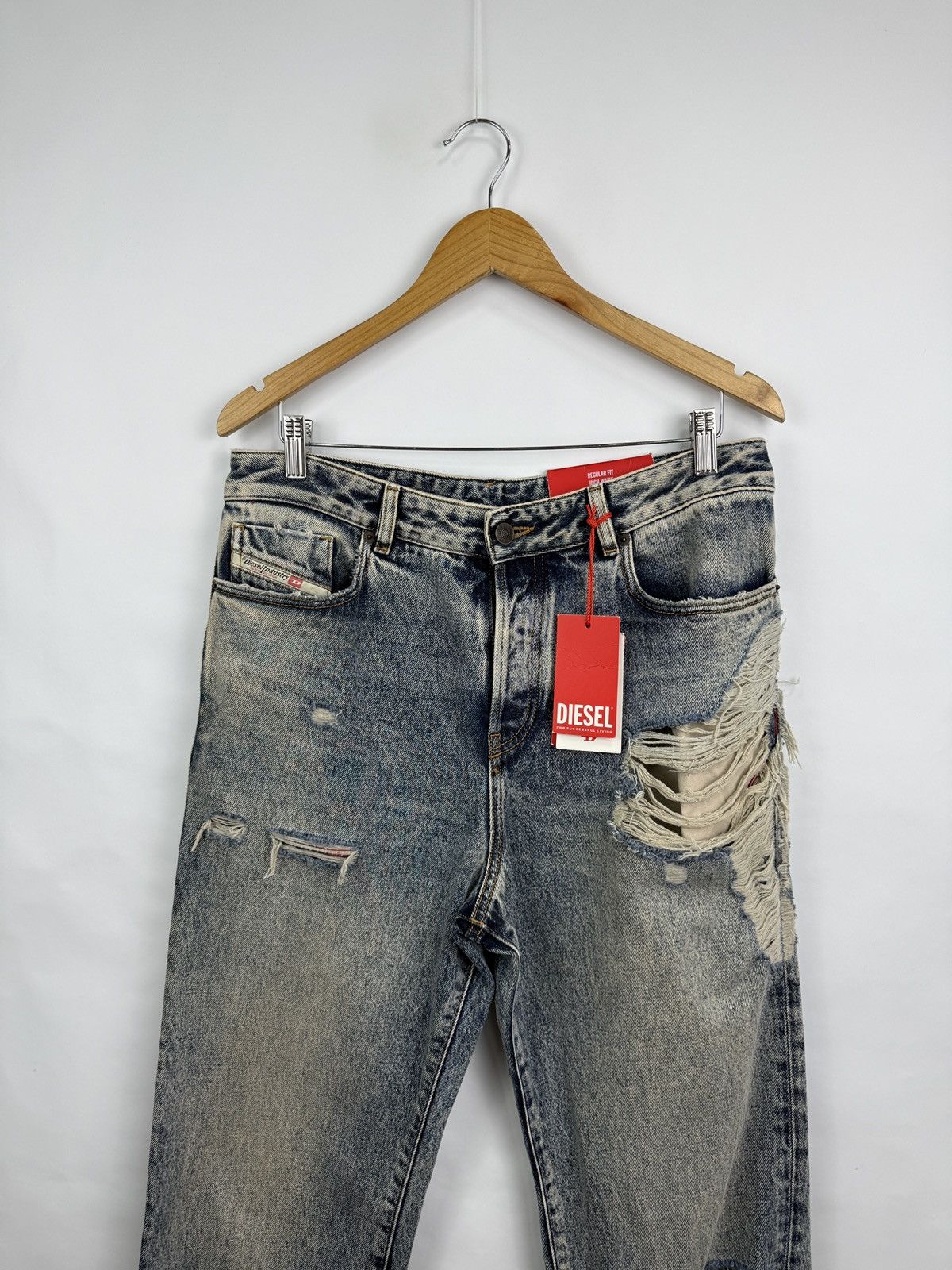 Diesel 🇺🇸❗️NEW Diesel 1955 D-Rekiv 09E10 Distressed Jeans W32/L32 Size US 32 / EU 48 - 4 Thumbnail