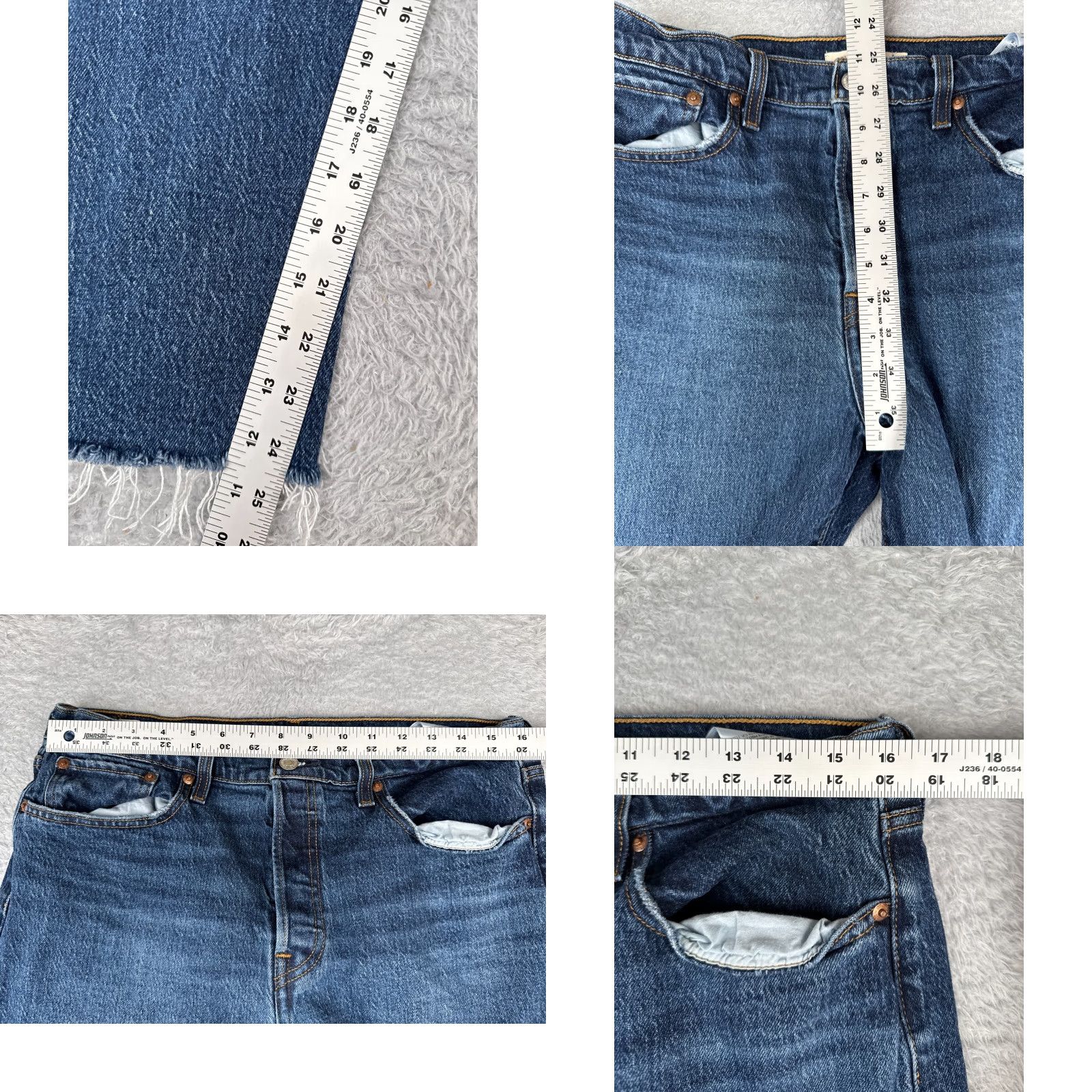 Levi's VINTAGE Levi's Wedgie Jeans Womens 32 Blue Denim High Rise 32x25 Levi's Wedgie Fit 5-Pocket Distressed Regular Blue Womens Jeans Size 24" / US 00 / IT 34 - 9 Thumbnail