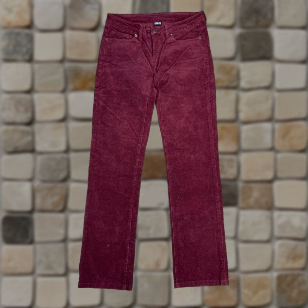 VINTAGE Patagonia Corduroy Pants Womens 27 Red Cotton Stretch Low Rise Straight Leg