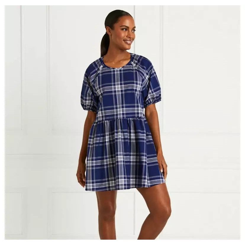 Hill House Hill House Womens Dress Sz XS Navy Blue White Adeline Plaid Size XS / US 0-2 / IT 36-38 - 1 Thumbnail