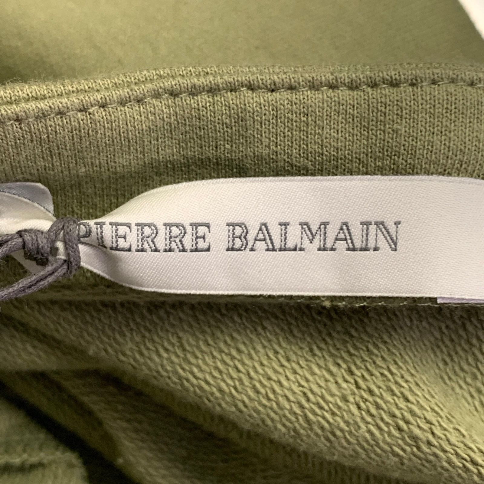 Balmain BALMAIN Green Sage Cotton Jersey Logo Crew Neck Pullover Size M / US 6-8 / IT 42-44 - 7 Thumbnail
