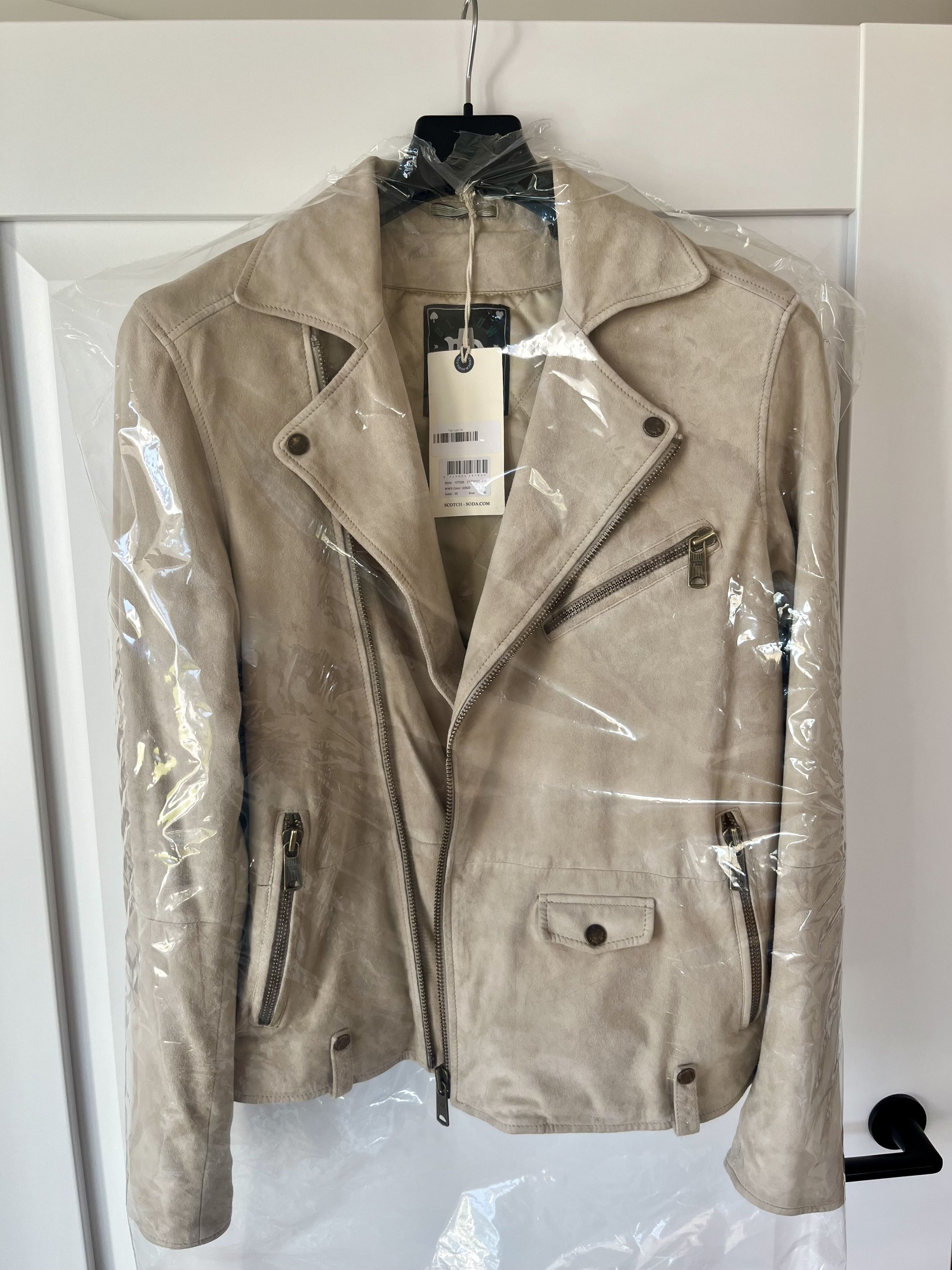 Scotch & Soda Scotch & Soda Amsterdam Blauw Suede Biker Jacket Size M Size US M / EU 48-50 / 2 - 12 Thumbnail