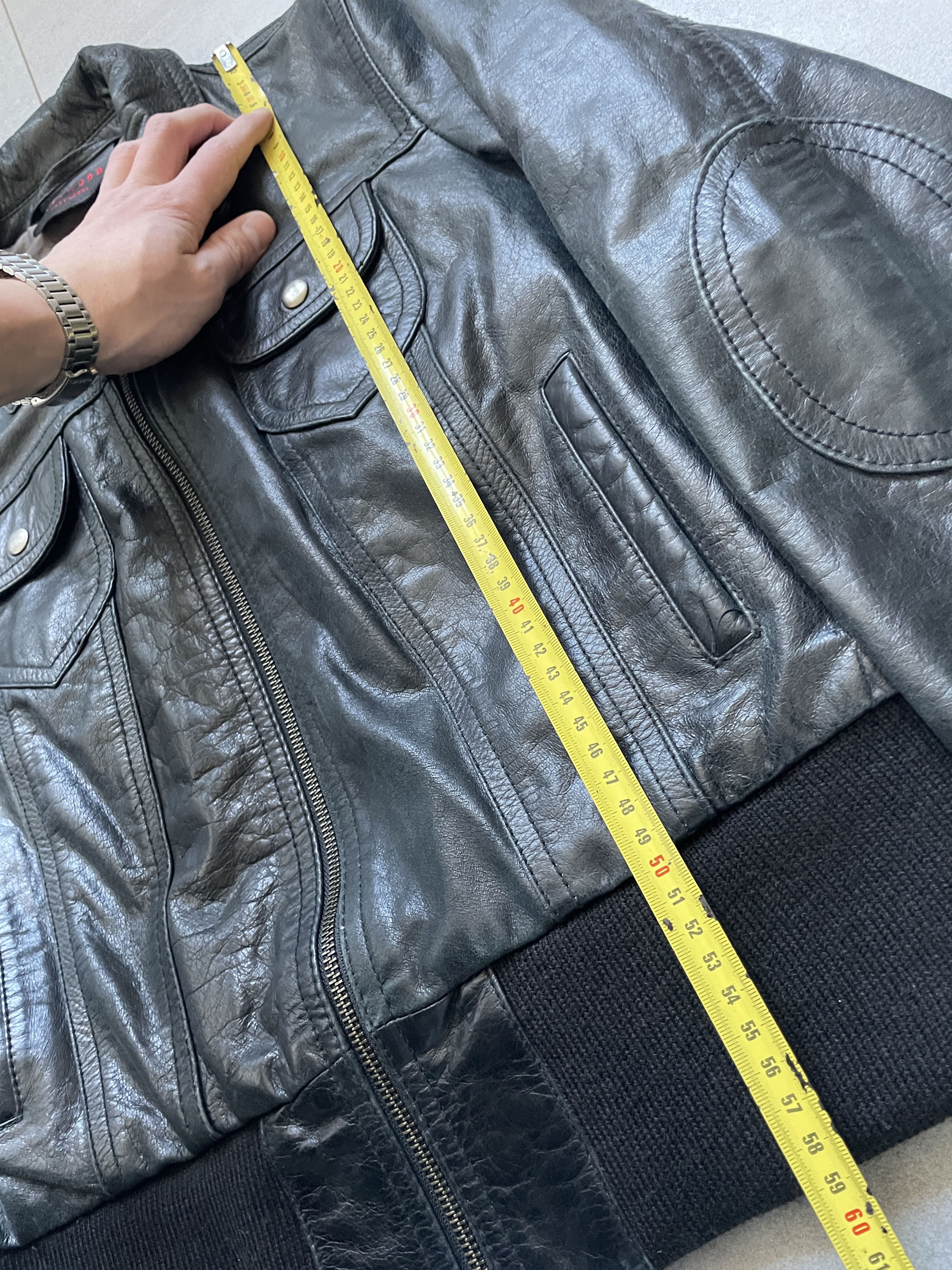 Japanese Brand Y2K JAPAN STYLE BLACK LEATHER FLIGHT BOMBER JACKET Size L / US 10 / IT 46 - 7 Thumbnail