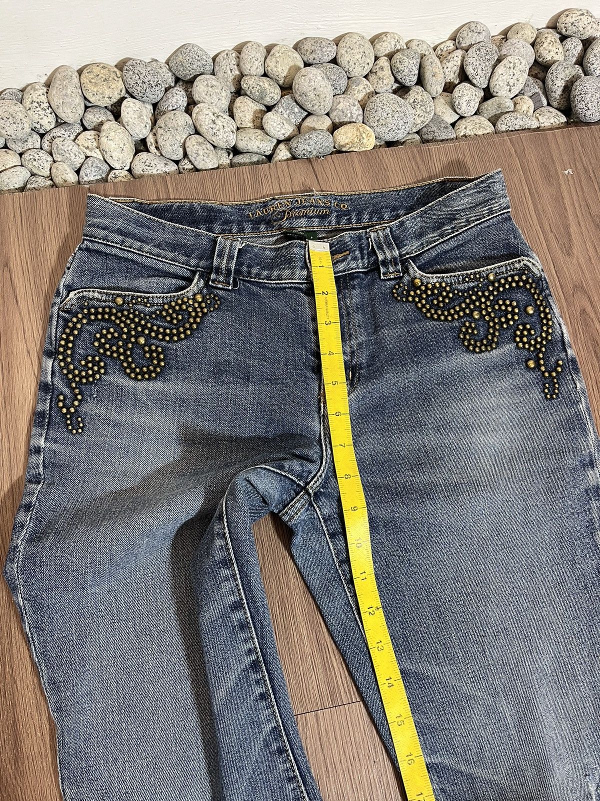 RRL Ralph Lauren × Vintage Washed vintage lauren by ralph lauren studded flare denim Size US 29 - 12 Thumbnail