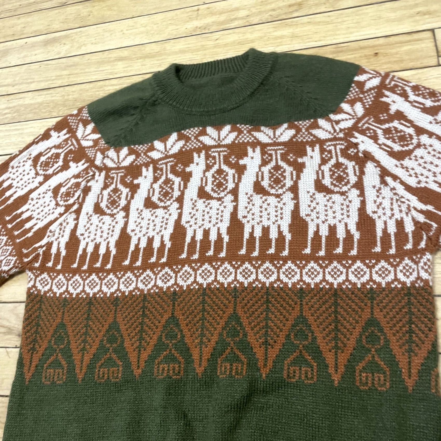 Vintage VINTAGE Ugly Christmas Sweater Shirt Mens L Llama Graphic Print Holiday Brown Green Christmas Sweater Size US L / EU 52-54 / 3 - 4 Thumbnail